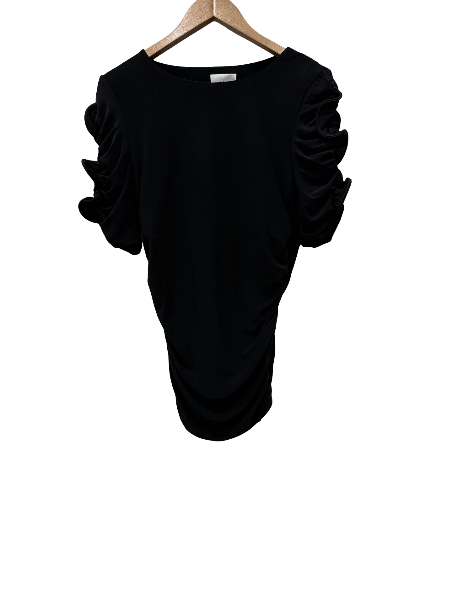 AJE Black Ruffle T-Shirt S