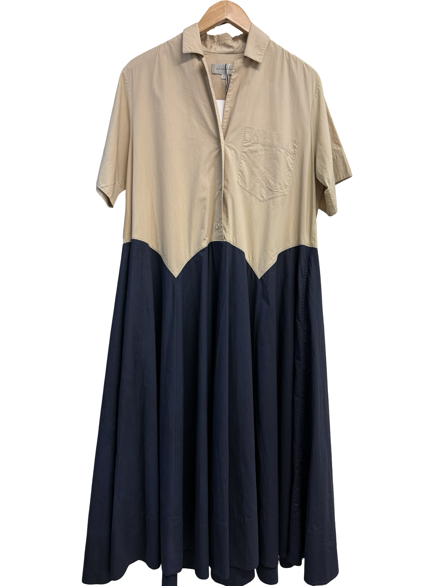 Lee Mathews Beige/Navy Dress 12