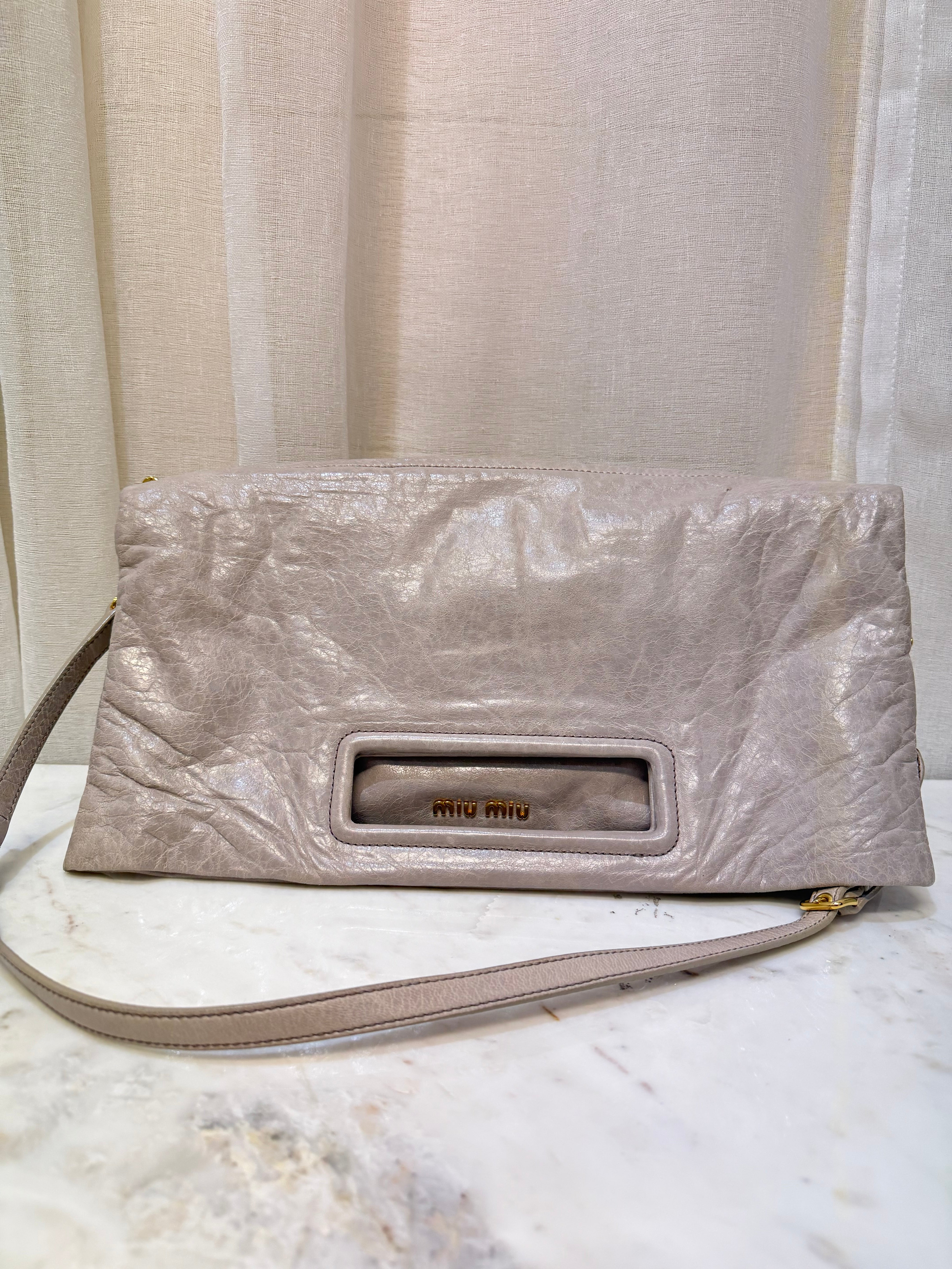 Miu Miu Beige Leather Shoulder Bag WB