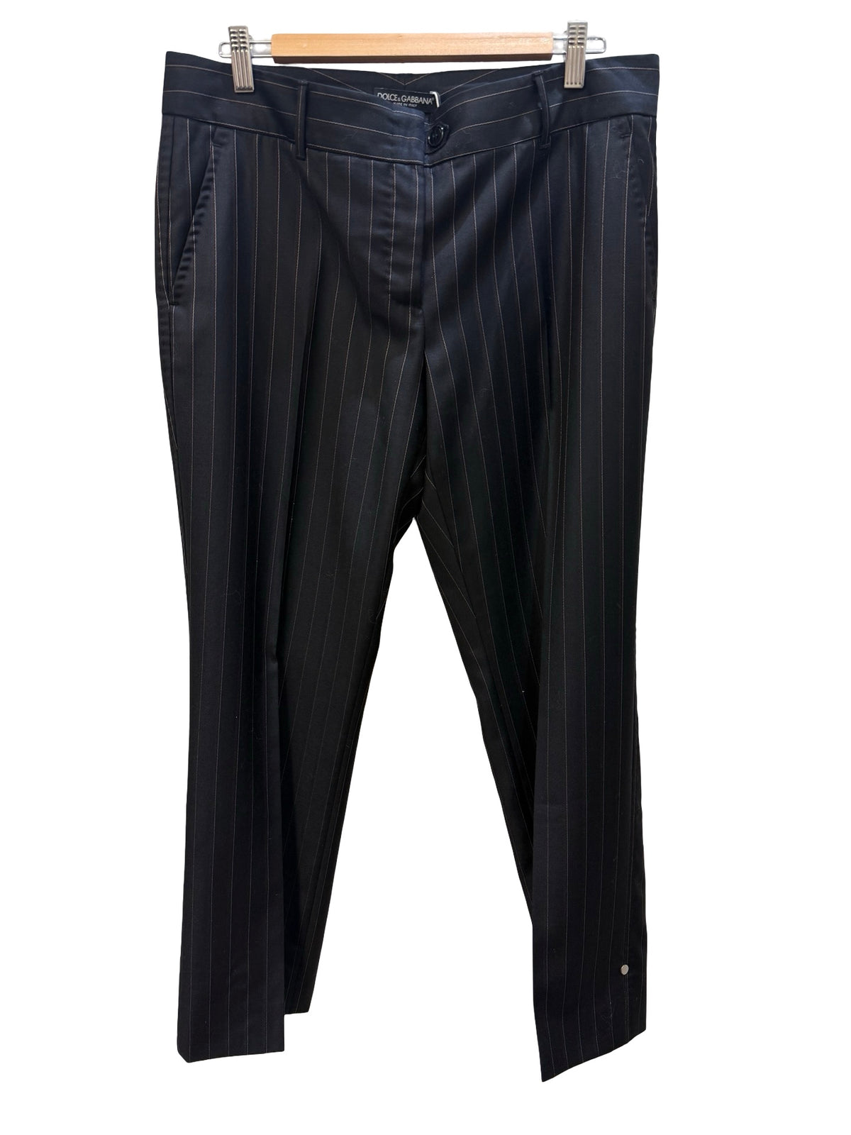 Dolce & Gabbana Black Pinstripe Pants 46