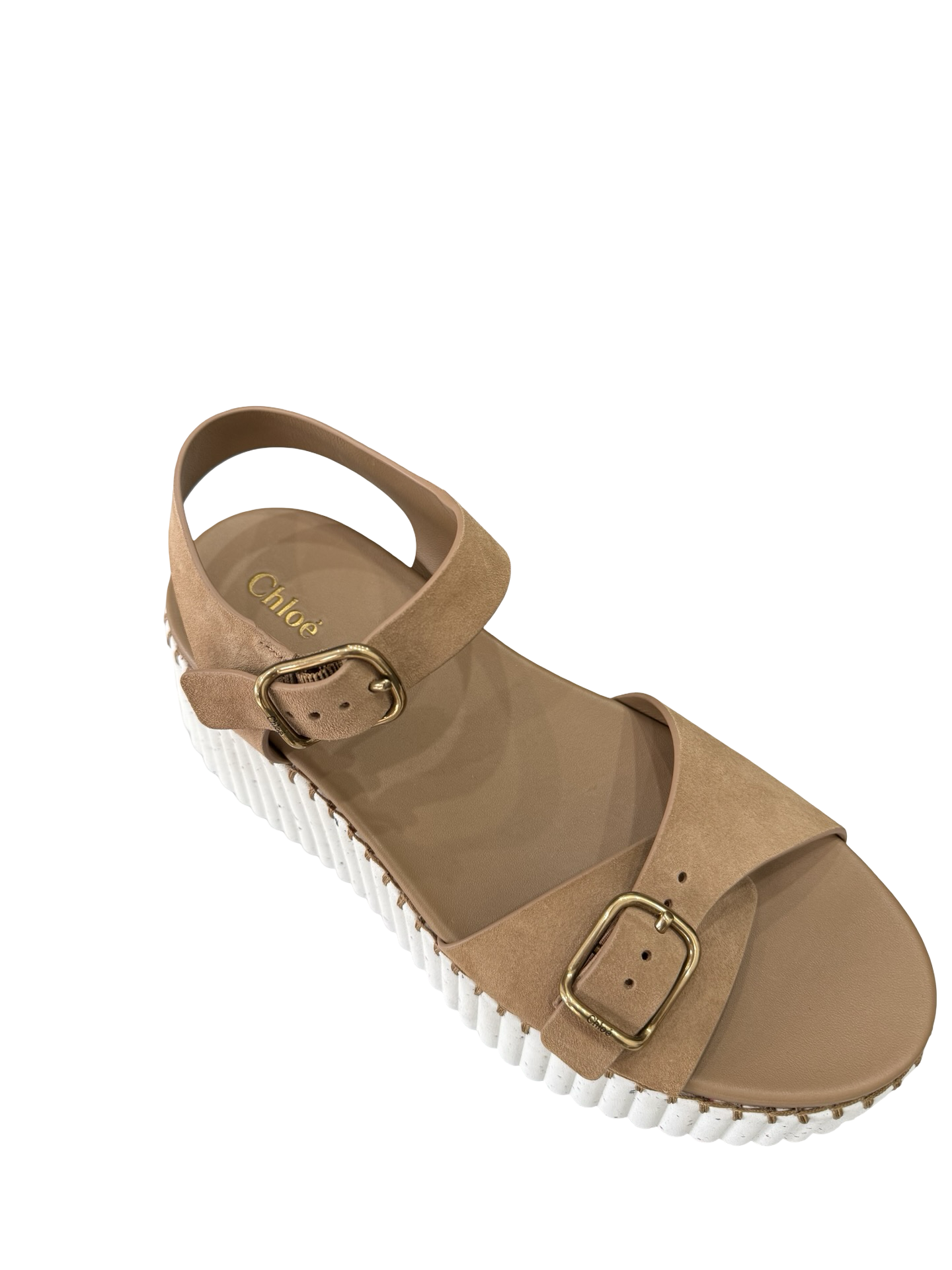 Chloe Brown/Wte Wedges 39 WB
