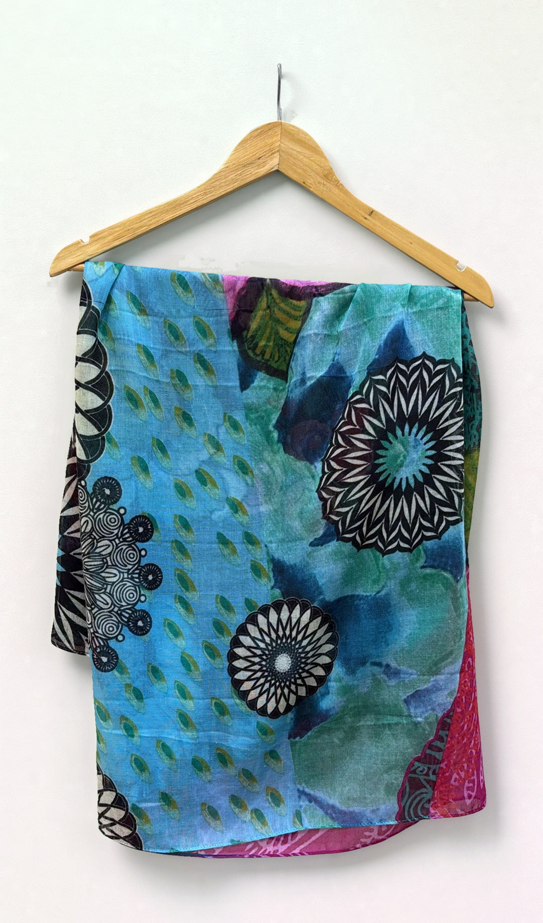 Desigual Multicolor Patterned Scarf O/S