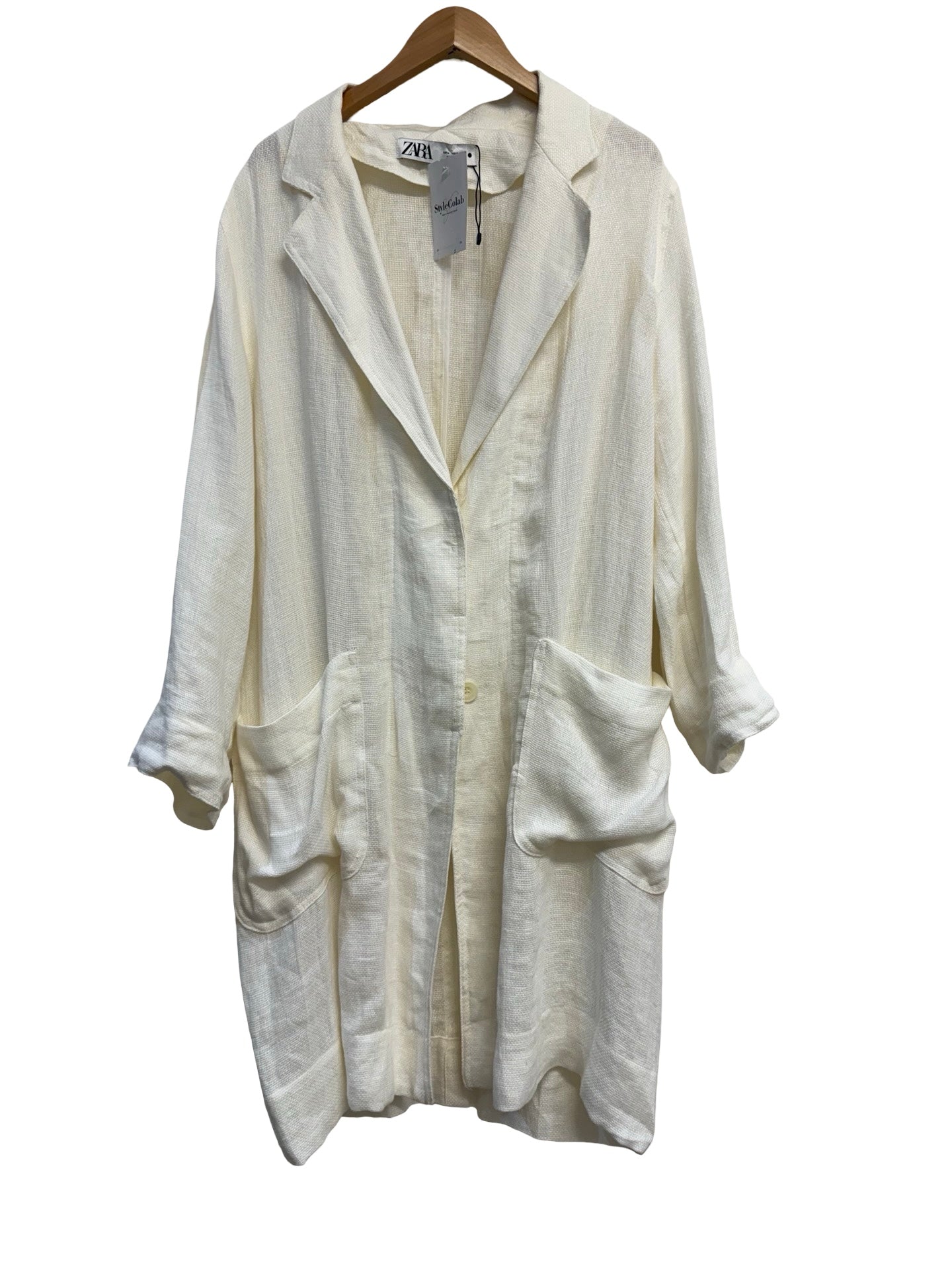 Zara Cream Linen Blazer M