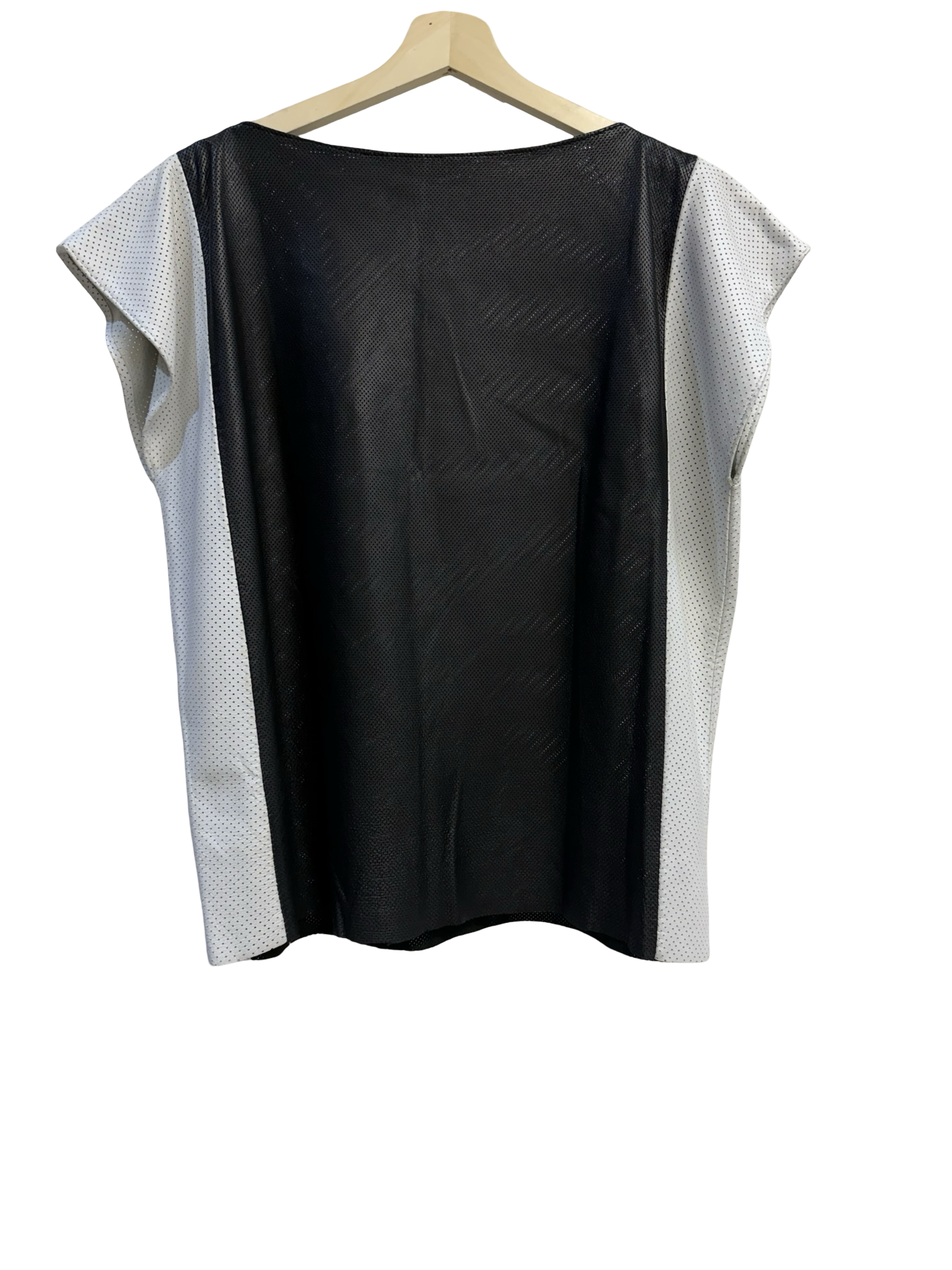 Smen Menda Blck/Whte Leather Top S/M