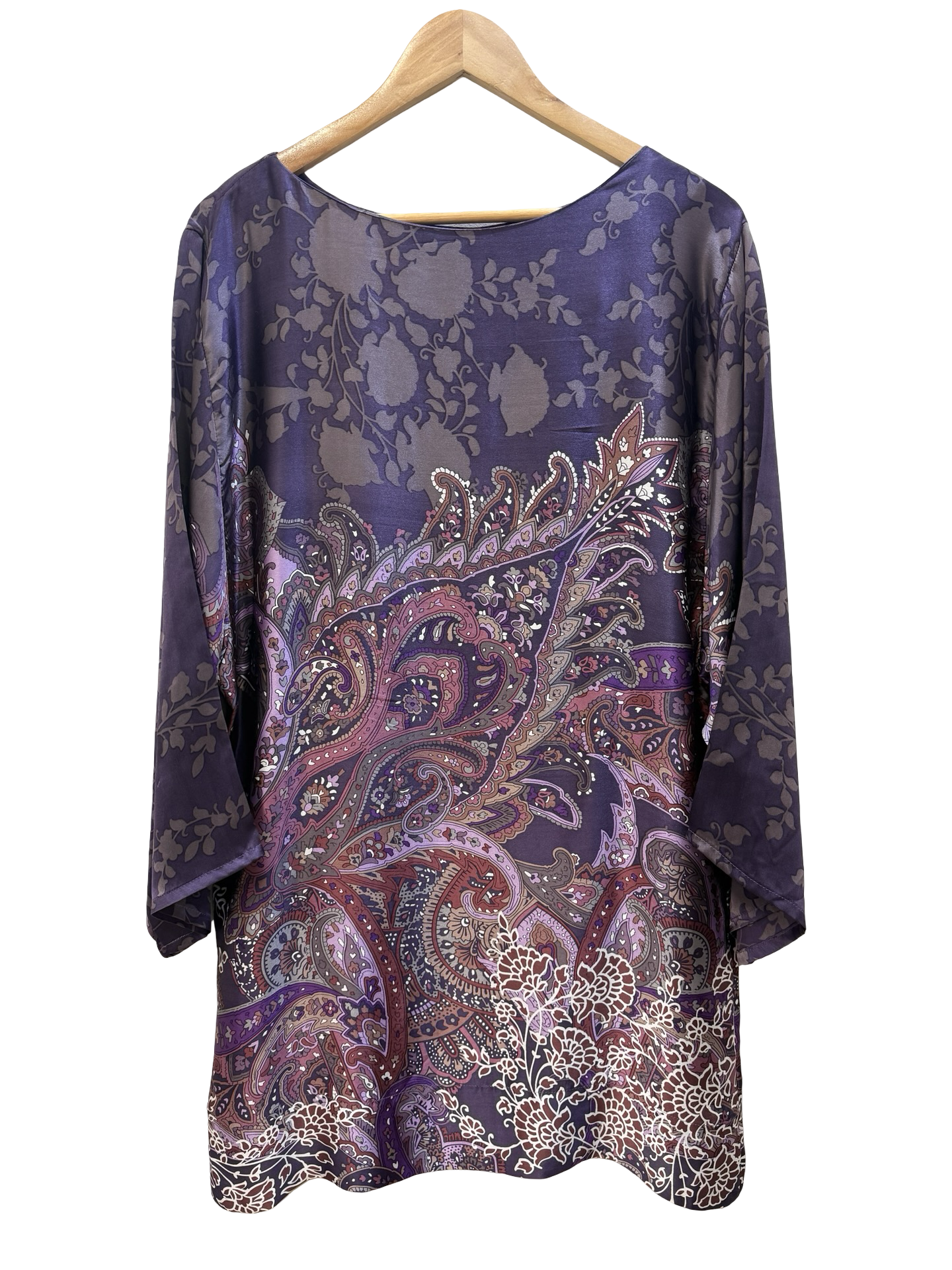 Hoss Purple Paisley Silk Dress O/S