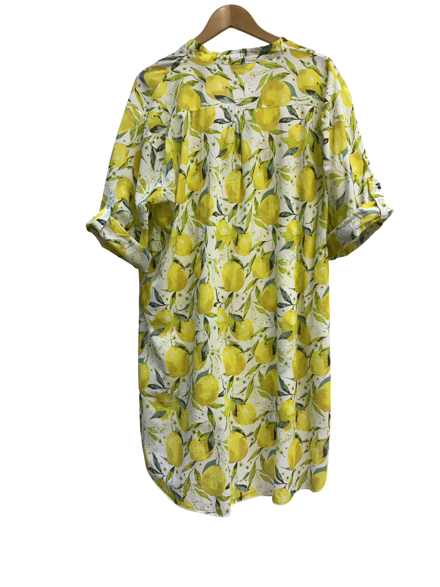 Made In Italy' Lemons Long Shirt Dress L/XL