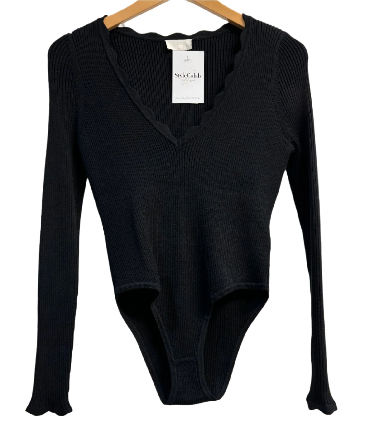 Black orders ribbed bodysuit