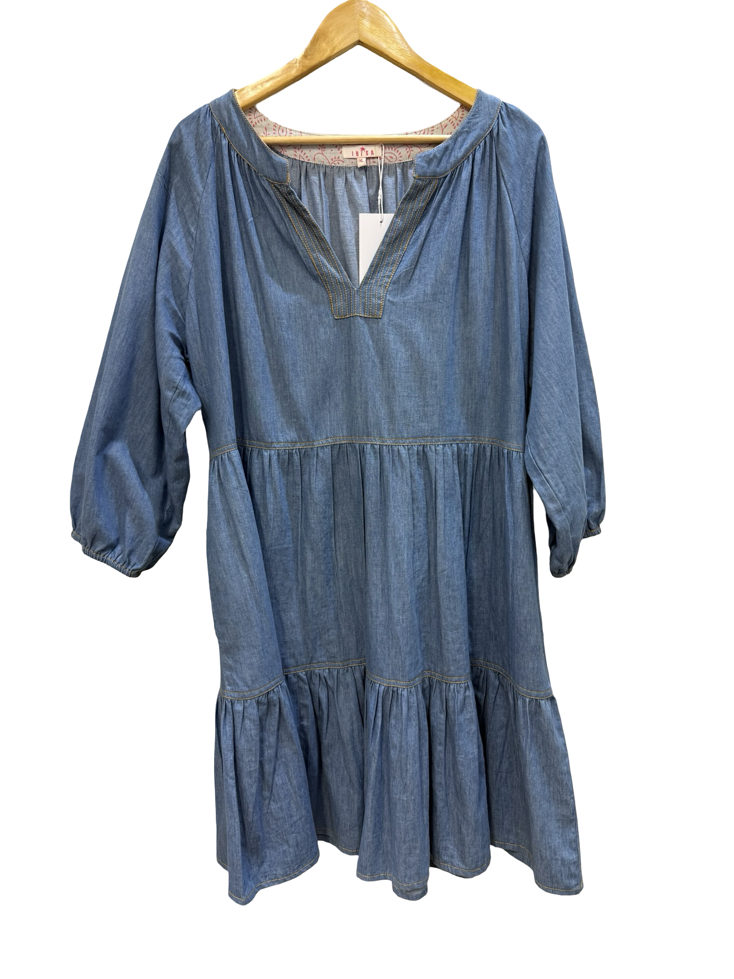 IBISA Denim Tiered Dress XL