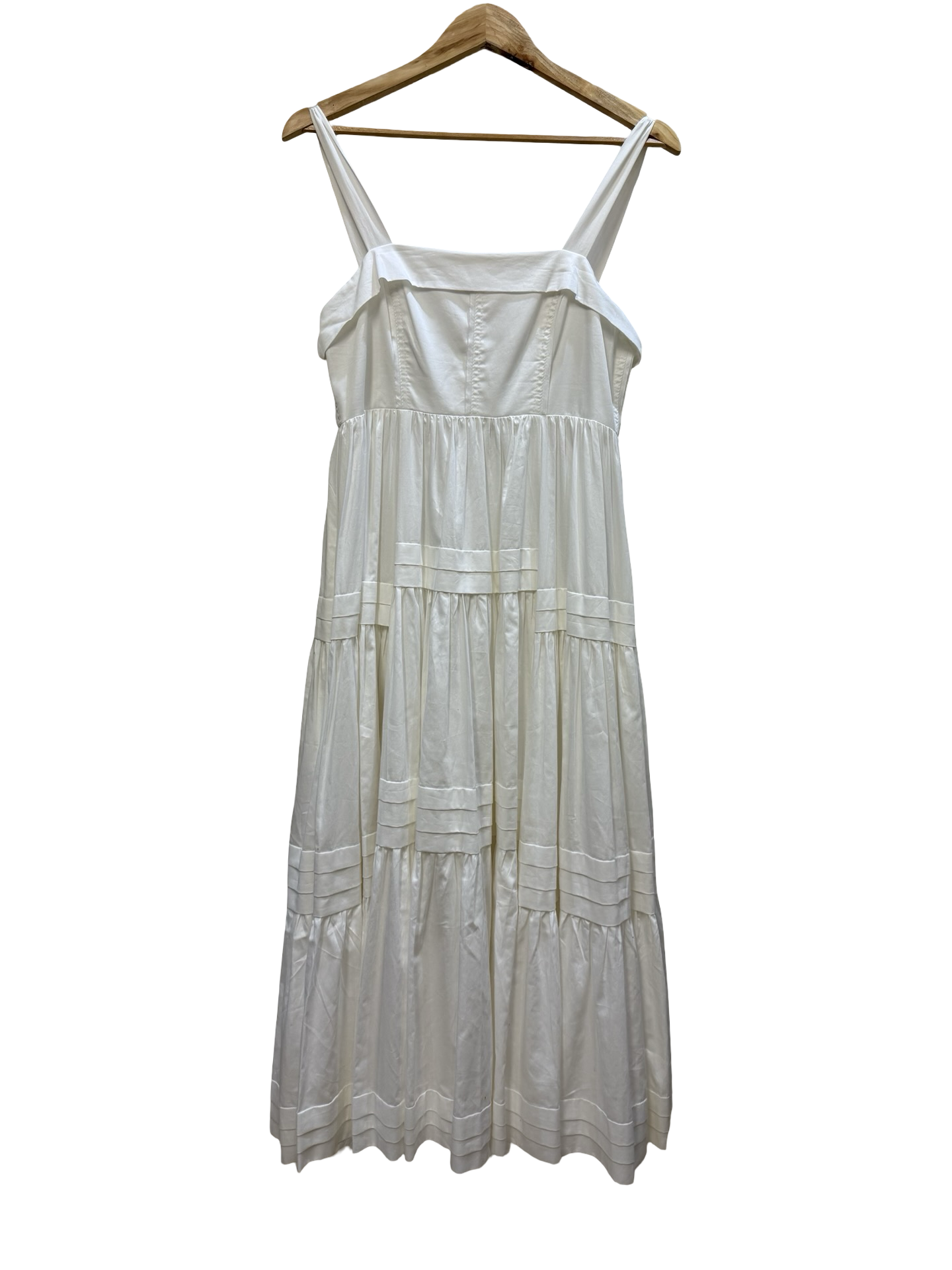 Aje White Tiered Dress 10 NWT