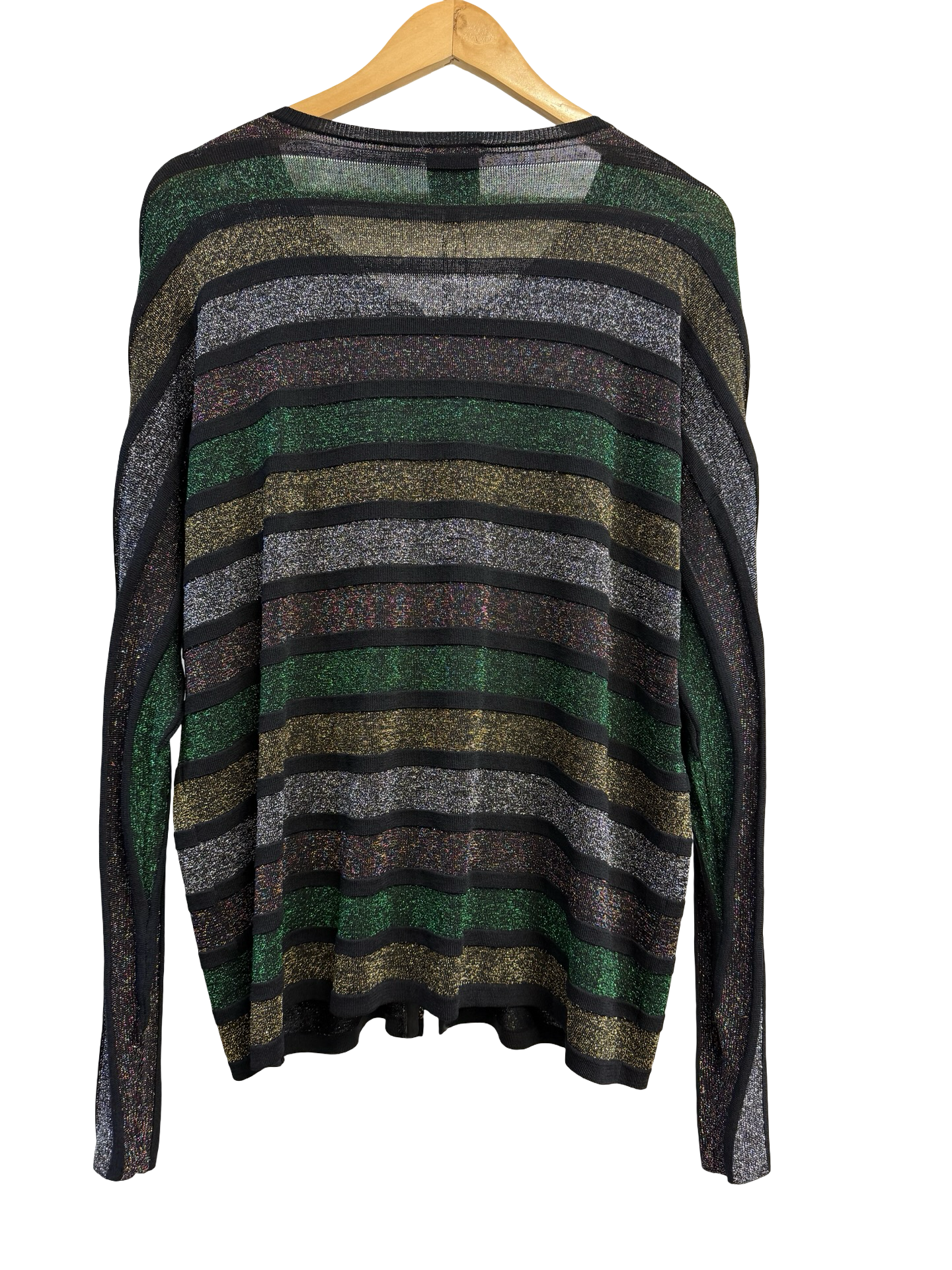 Elk MltClr Metallic Knit Cardigan L