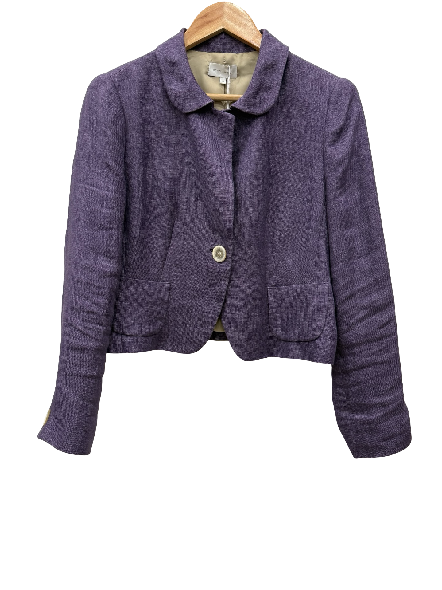 Anna Thomas Purple Cropped Blazer 14