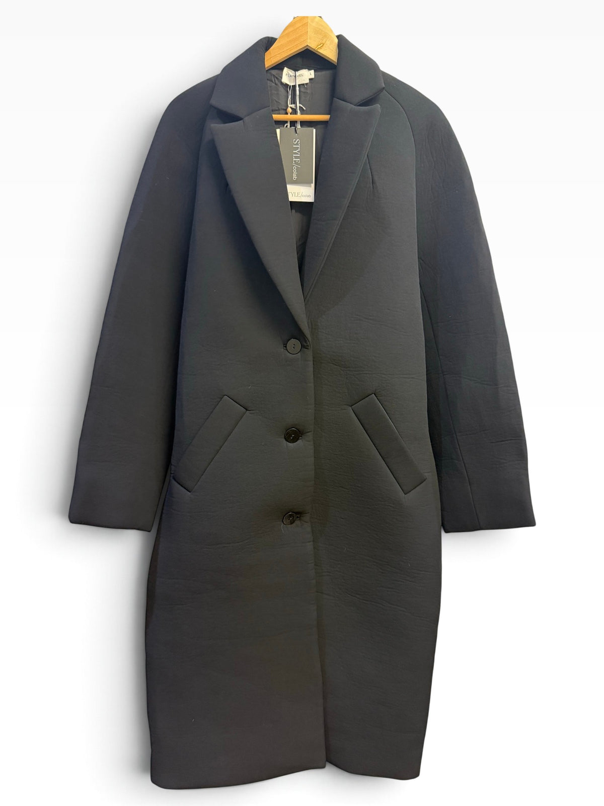 Flannel Black Rylan Coat Large BNWT