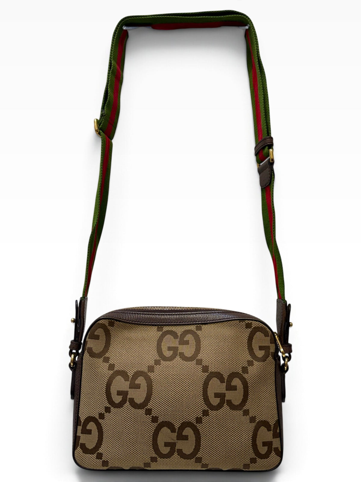 Gucci Monogram Brown Leather Bag, O/S