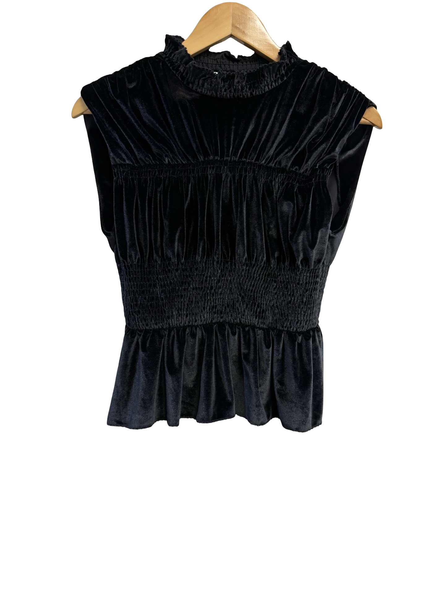 Sandro Velour Black Top S