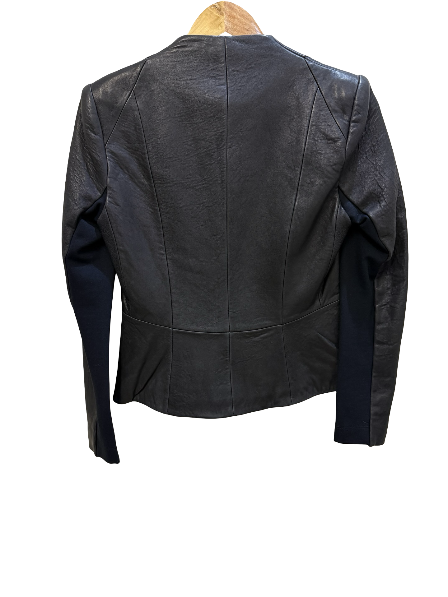 Saba Navy Lilia Leather Jacket 8 NWT