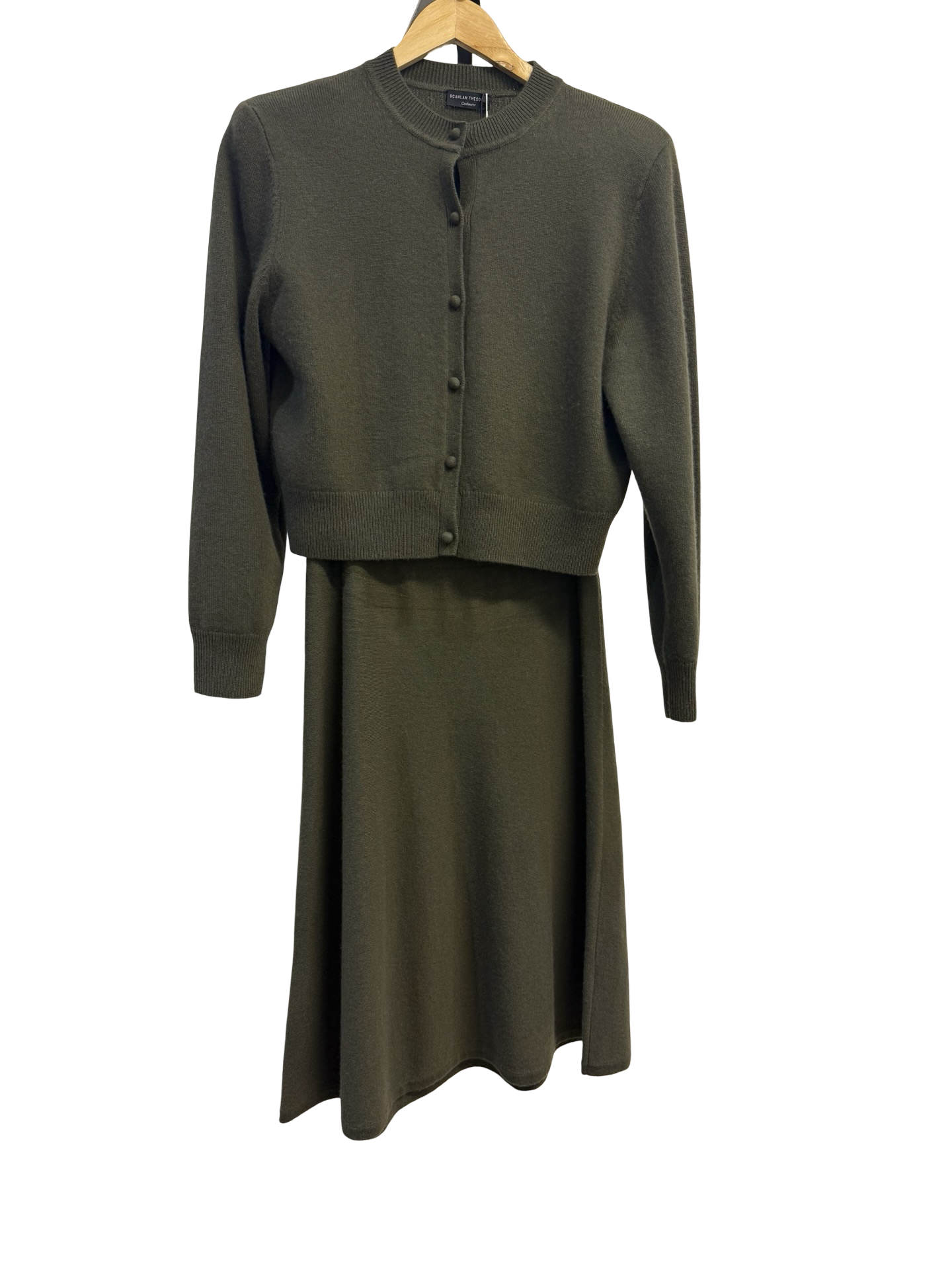 Scanlan Theodore Olive Cashmere Skirt L