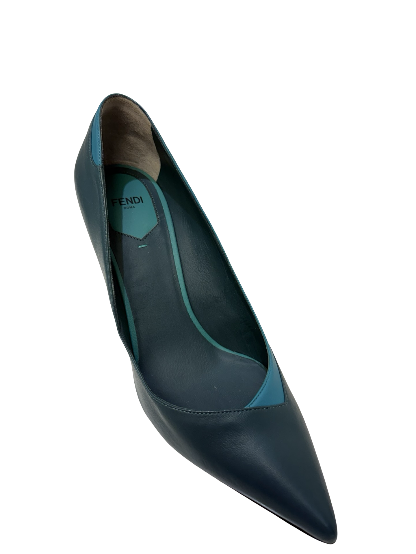 Fendi Teal/Grey Heel Pumps 40 WB