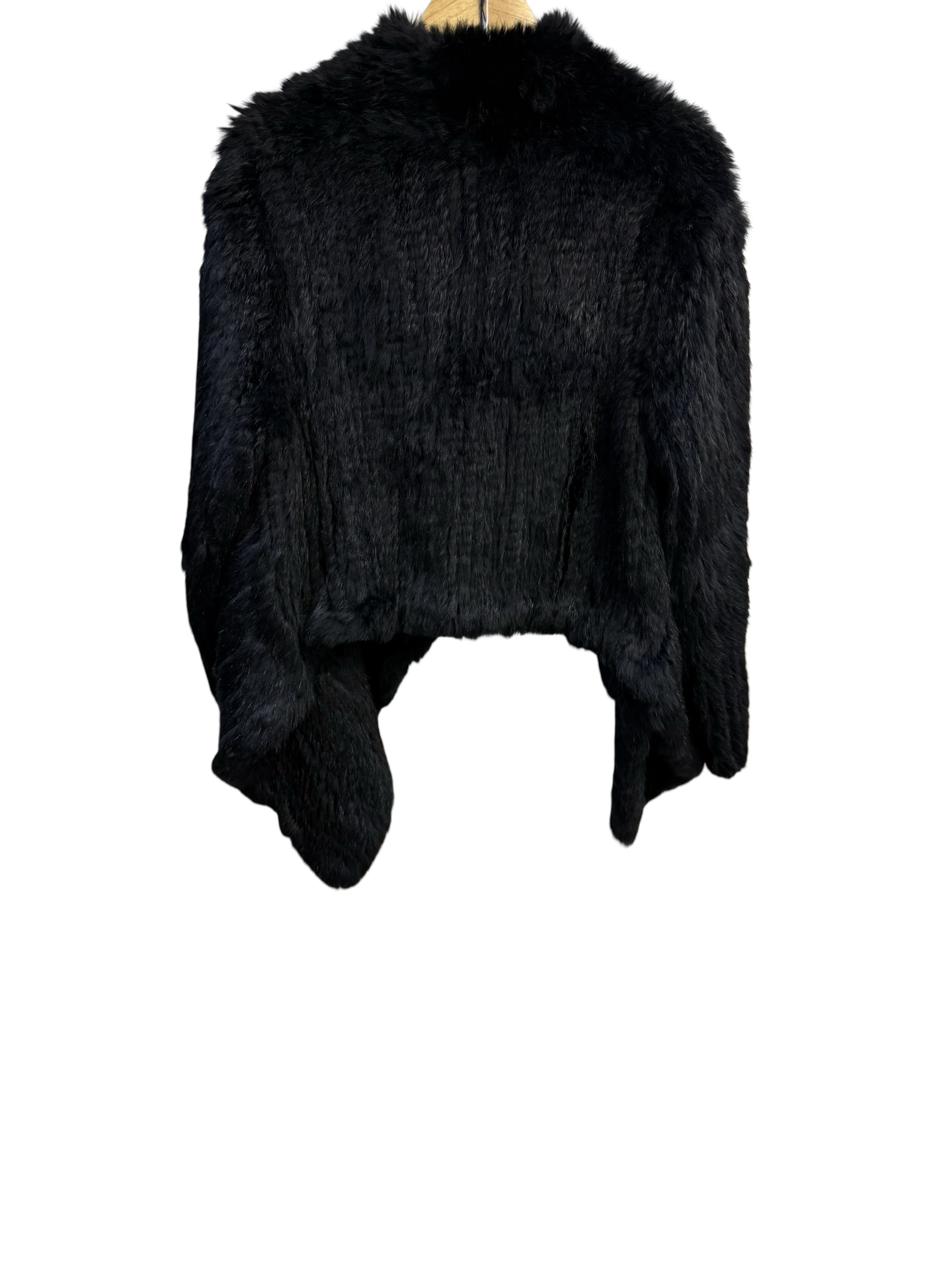 No Brand Black Fur Cropped Cardigan O/S