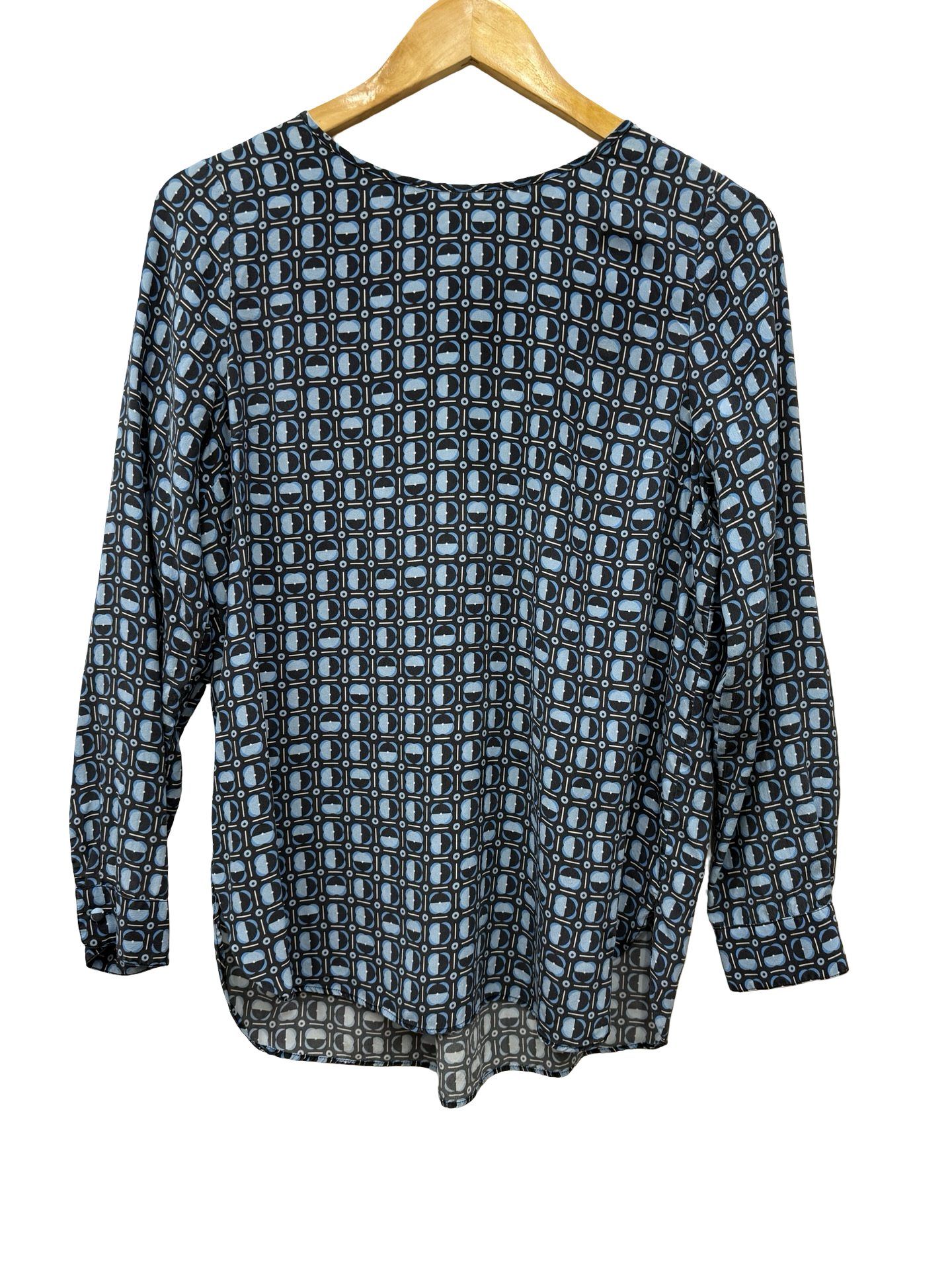 Anna Thomas Blue Print Crew Neck Shirt 12