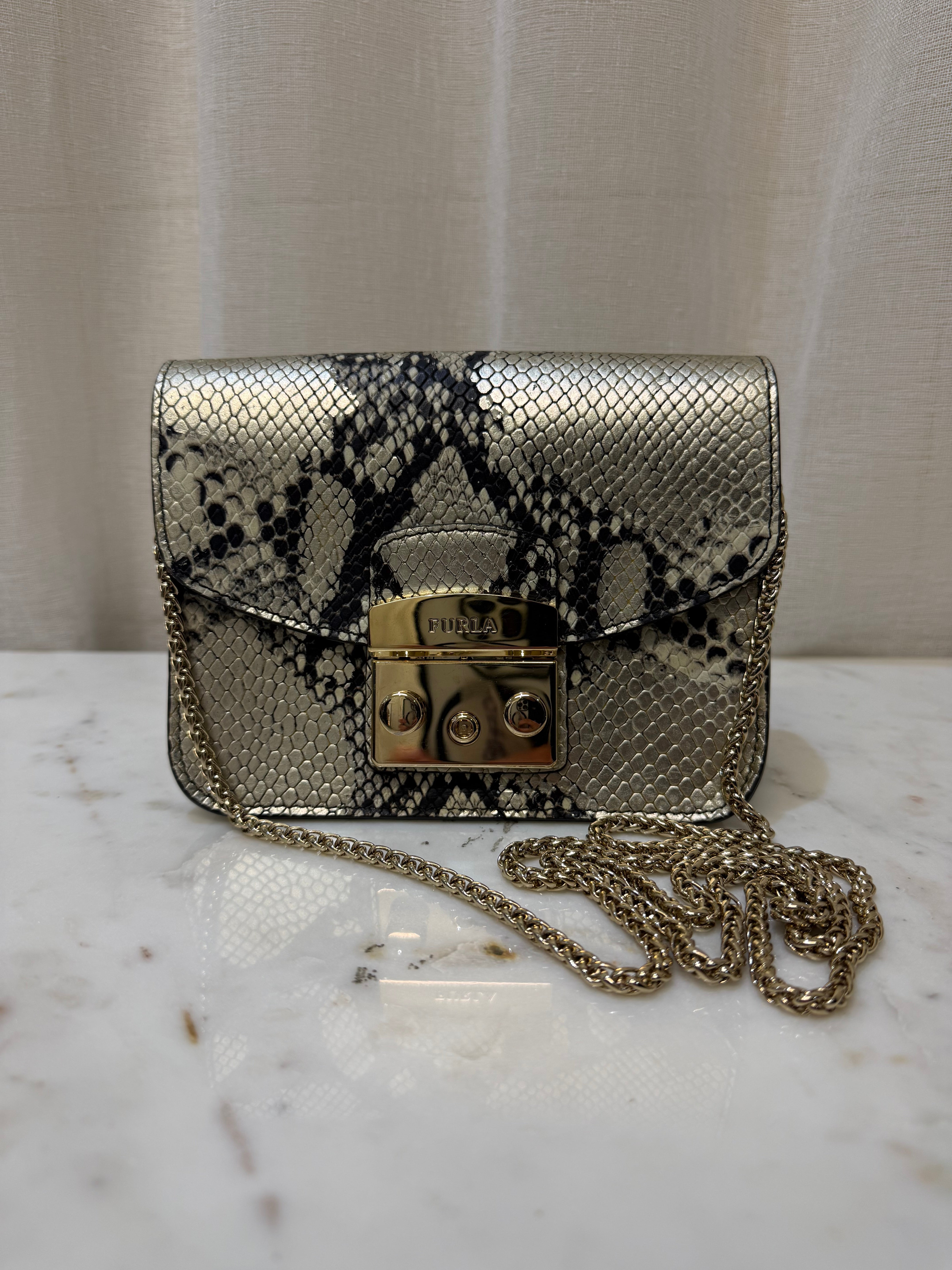 Furla Snakeskin Crossbody Bag