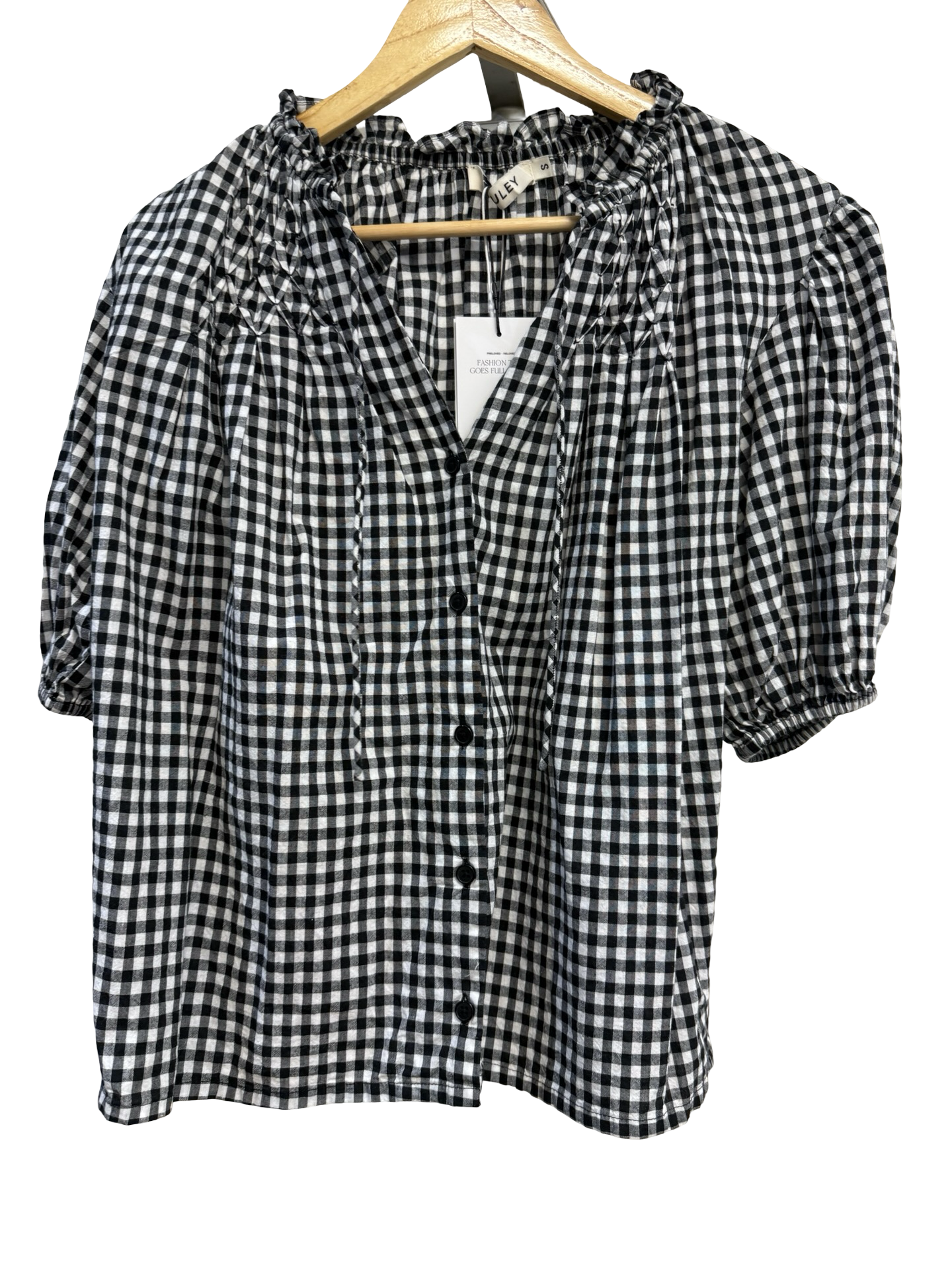 Louley Black Gingham Top S