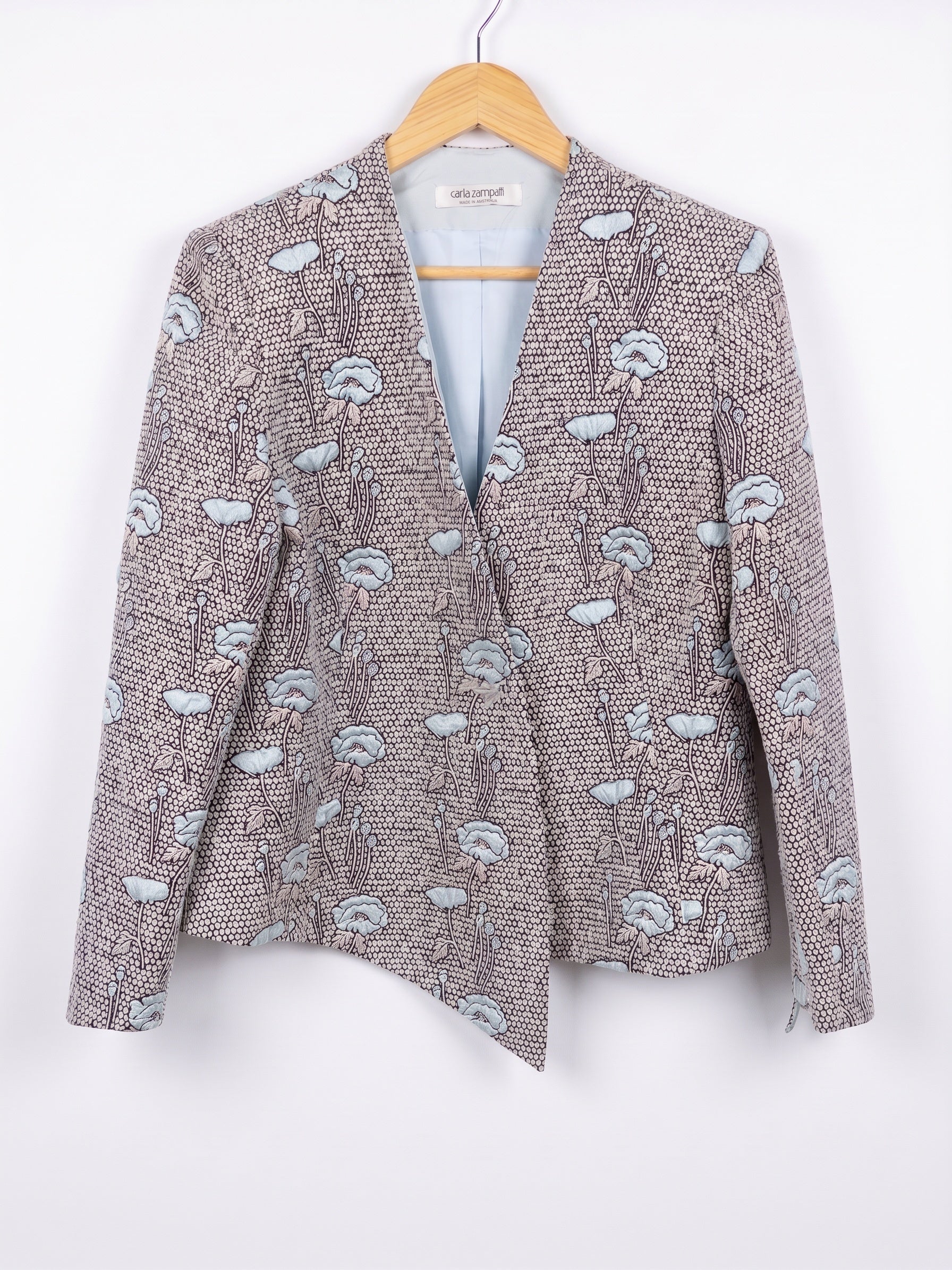 Carla Zampatti Blue Floral Blazer 12