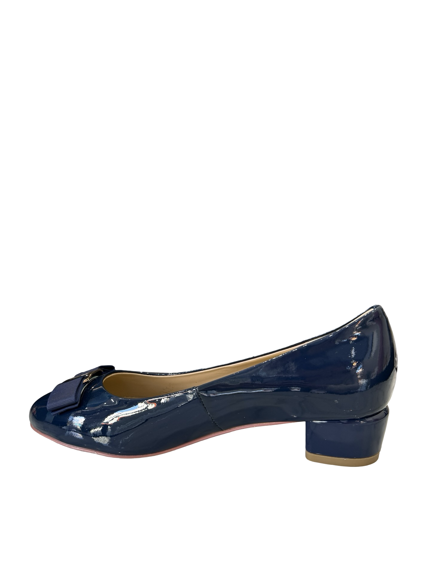 Ferragamo Navy Patent Pump 40 WDB