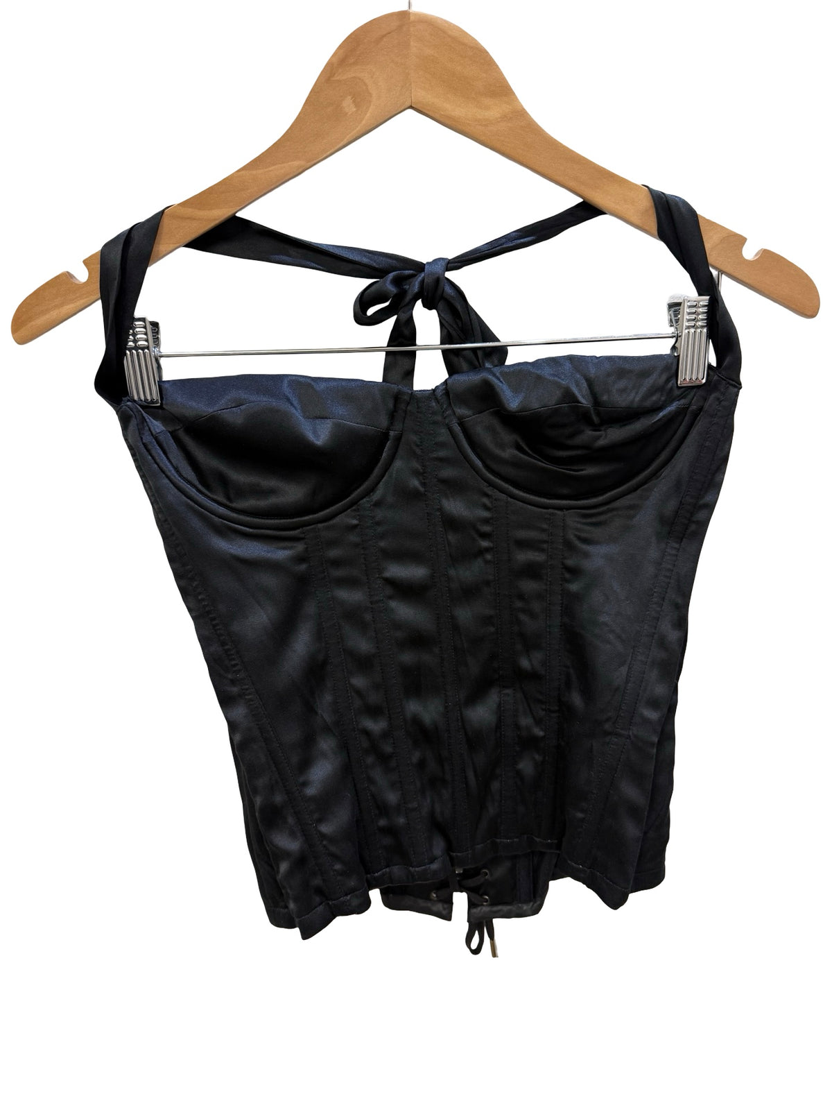 Roberto Cavalli Black Corset Top M