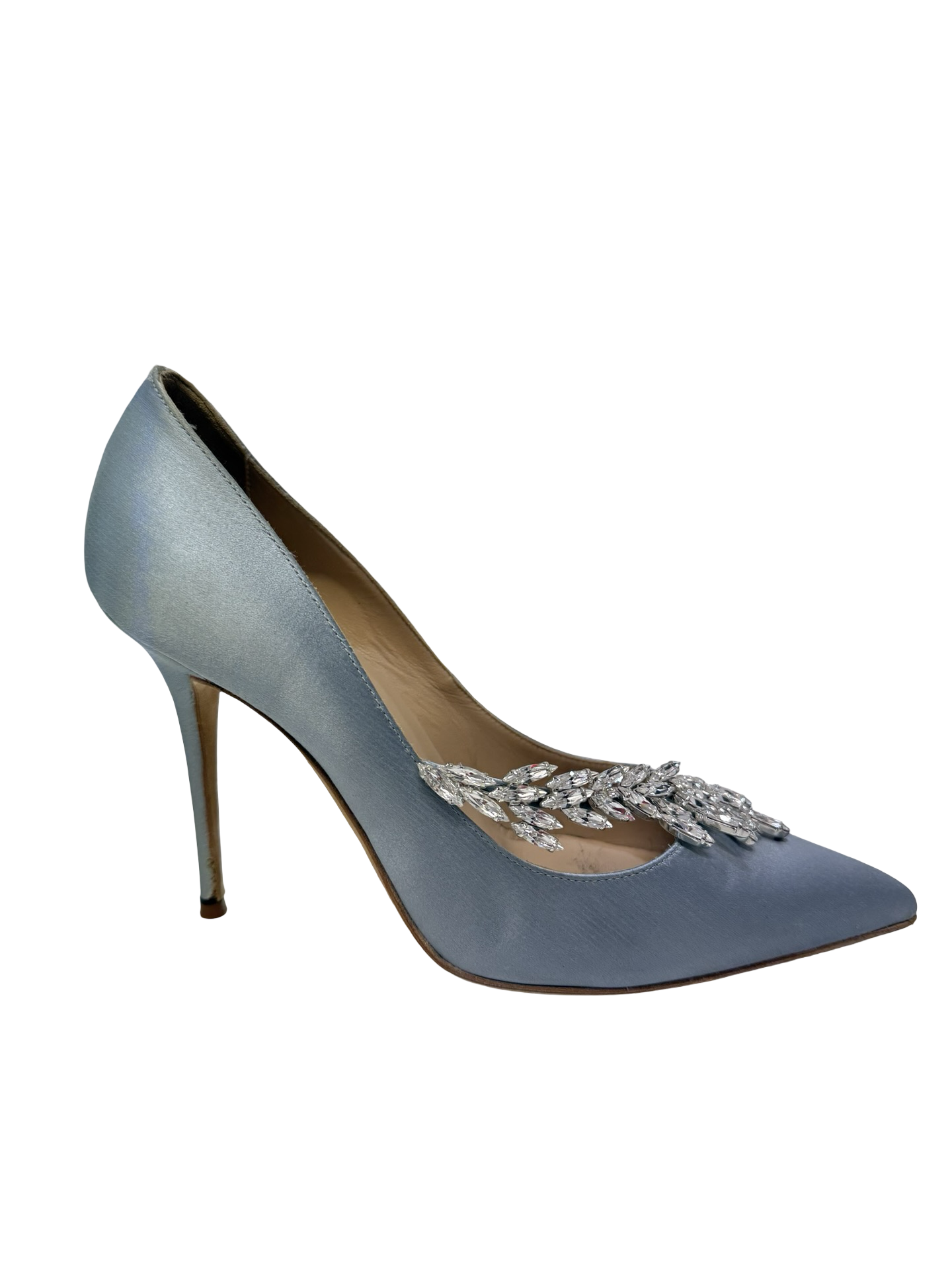 Manolo Blahnik Grey Satin Heels 37 WB