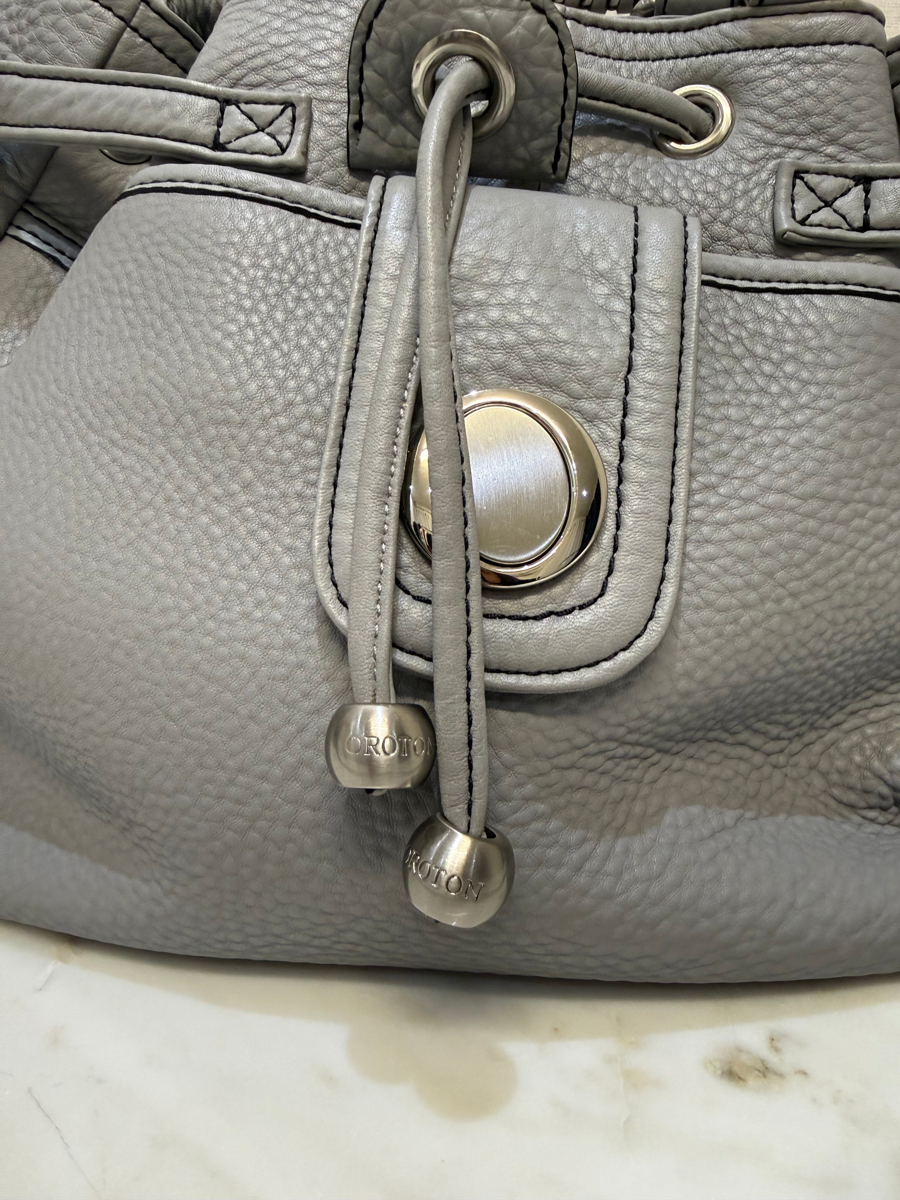 Oroton Grey Leather Handbag