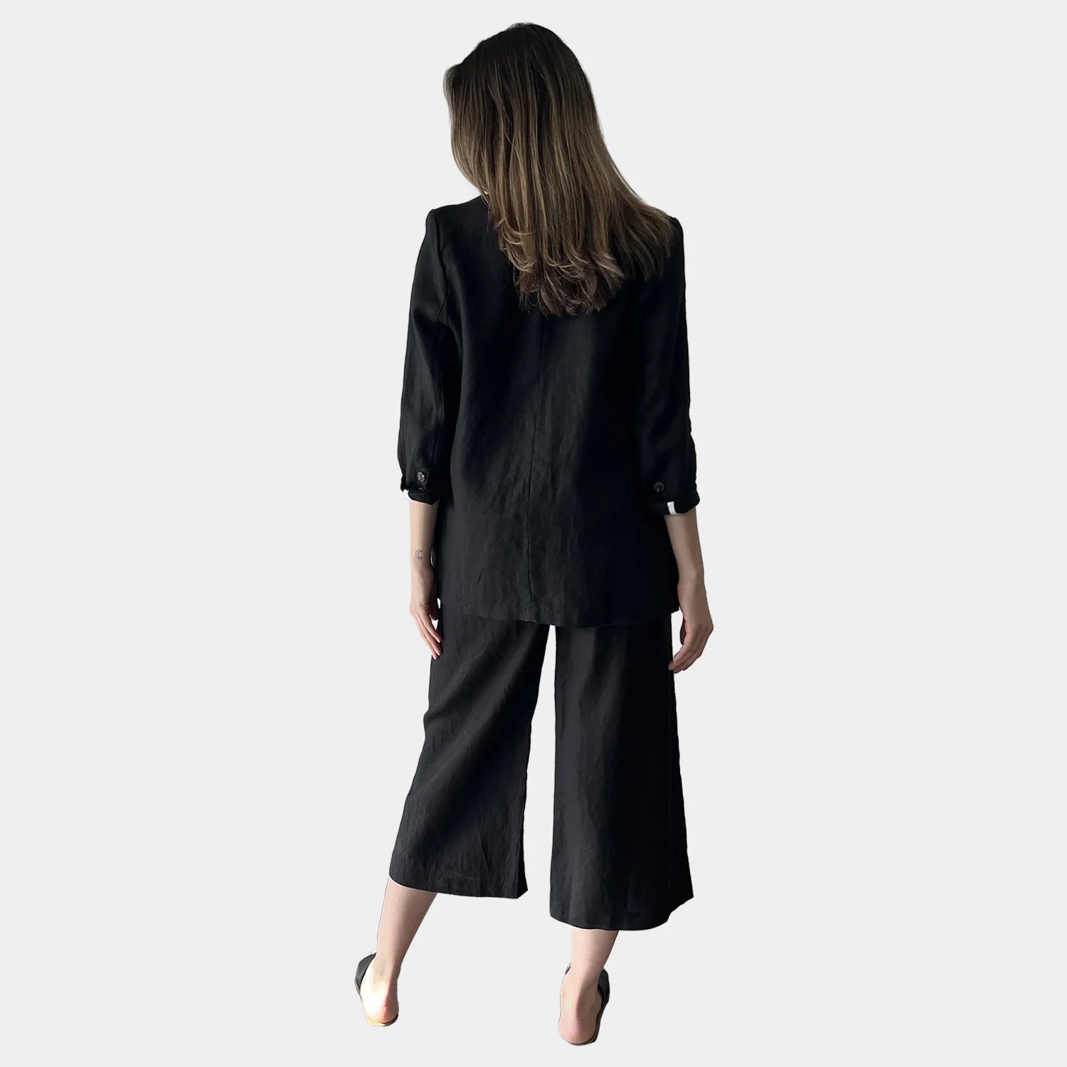 Amyic Natural/Black Linen Jacket
