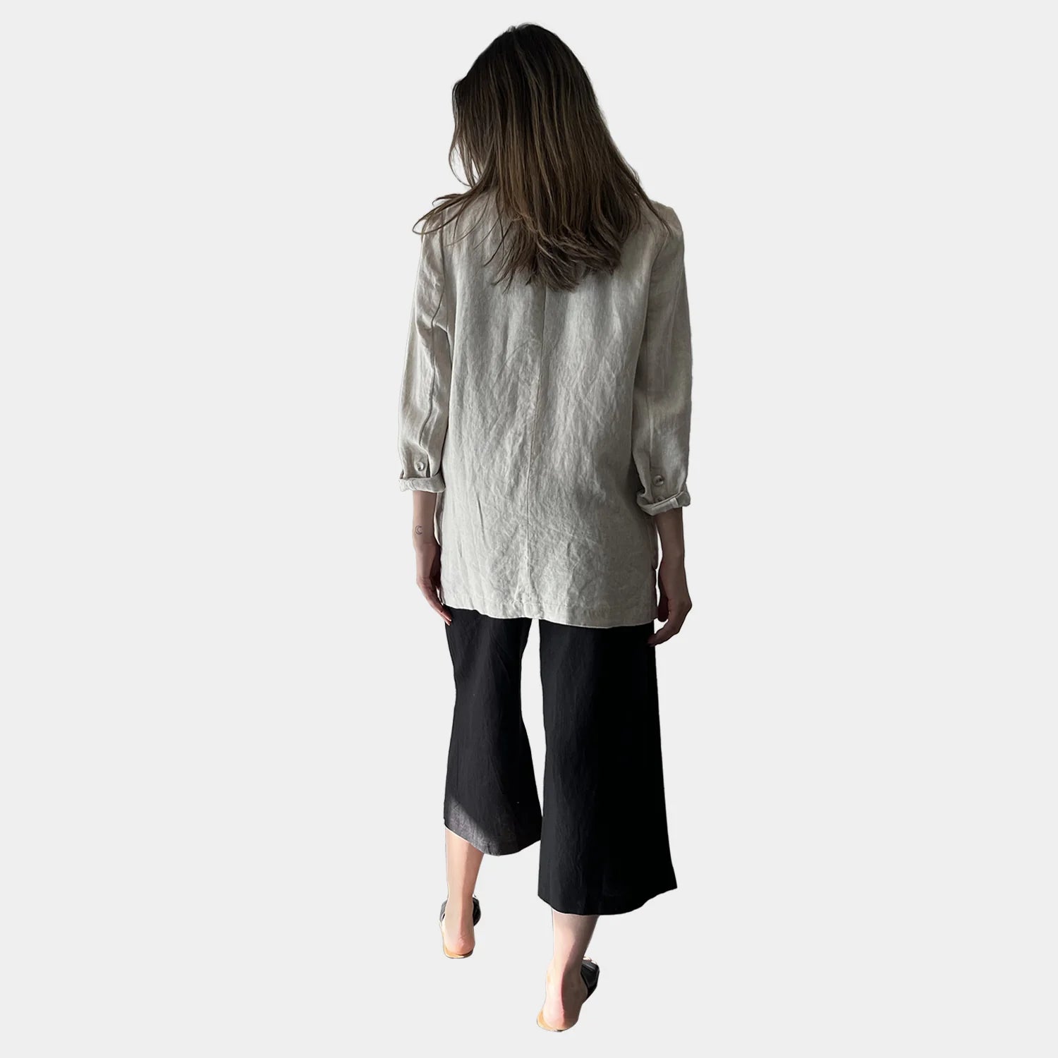 Amyic Natural/Black Linen Jacket