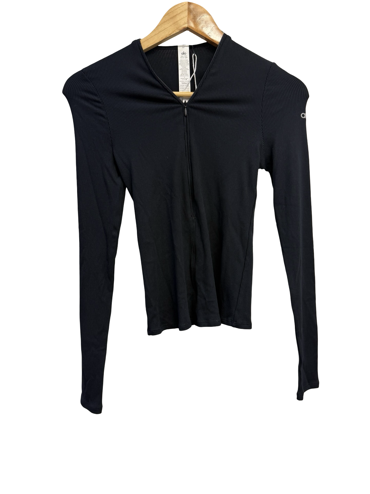 Alo Black Long Sleeve Top XXS