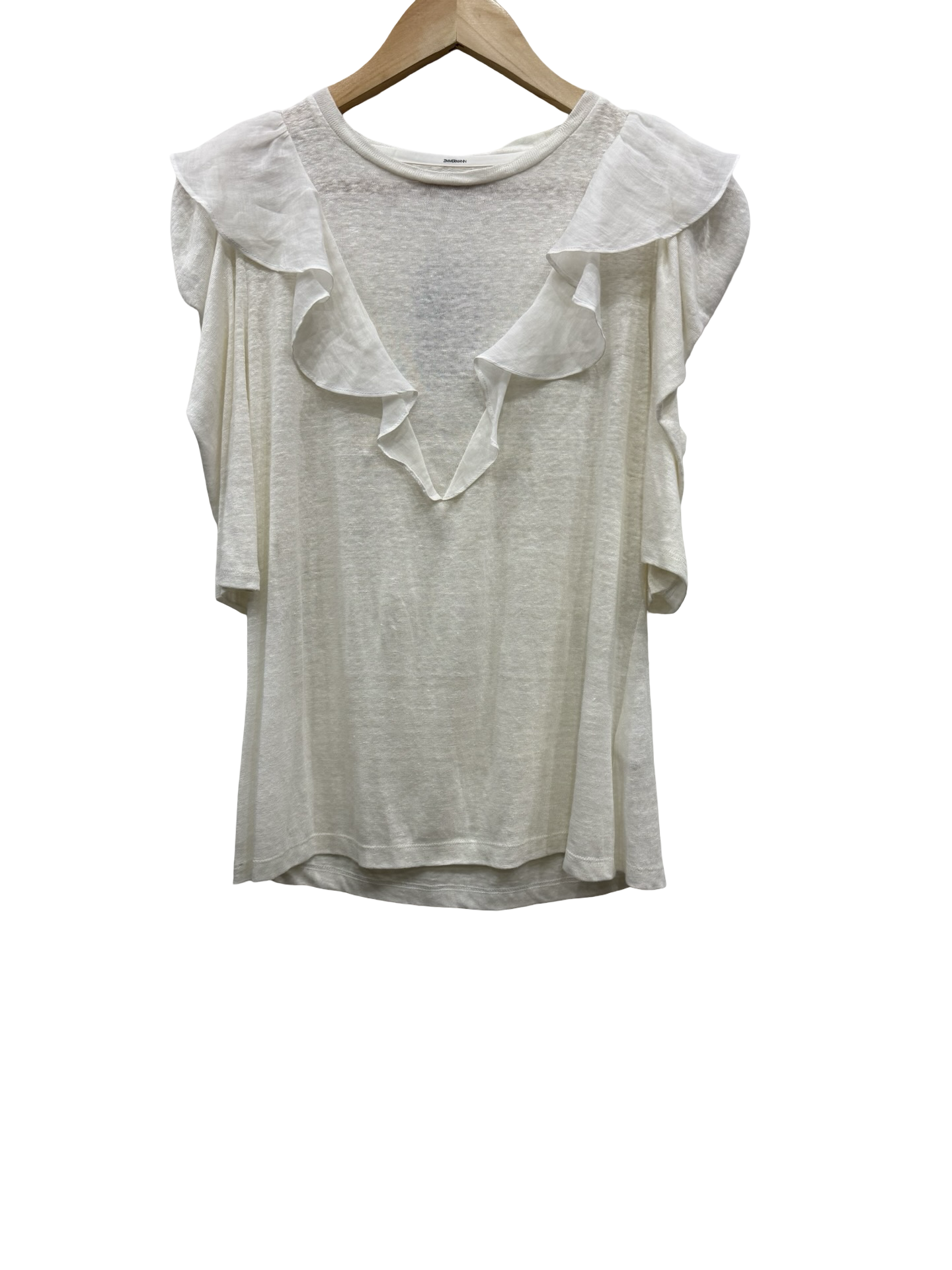 Zimmermann Ivory Frill T-Shirt 0