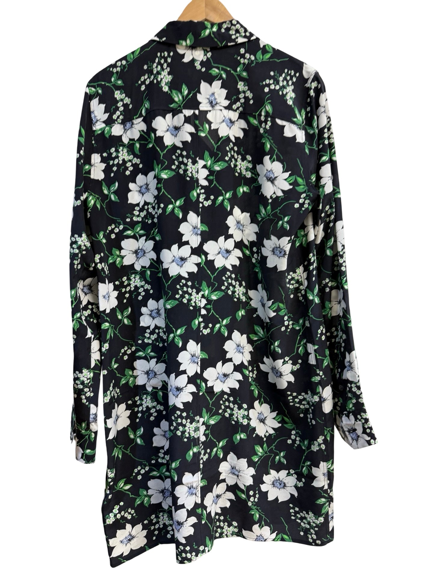 Equipment Black Floral Dress L