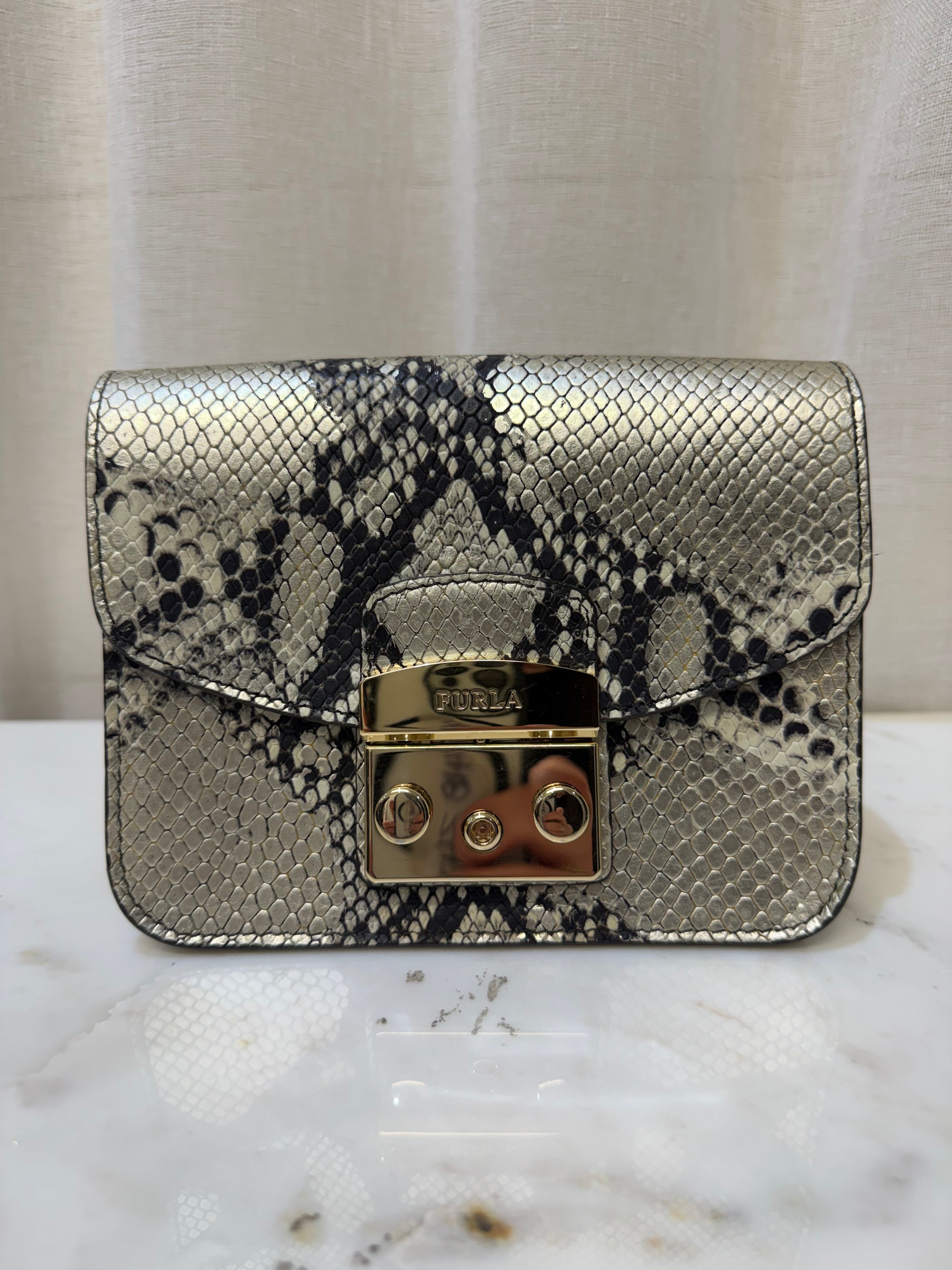 Furla Snakeskin Crossbody Bag