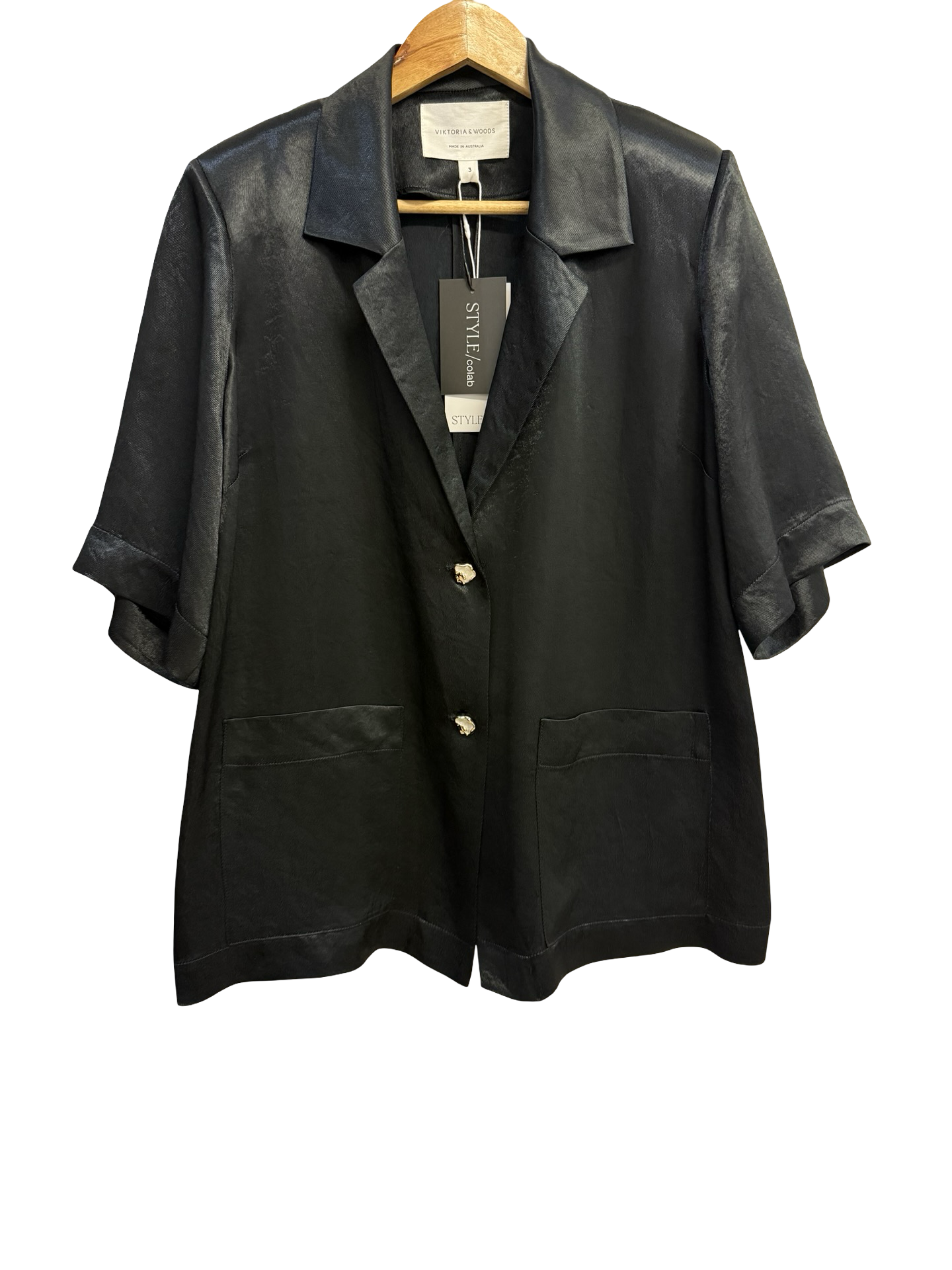 Vik & Woods Black Silk Shirt 3