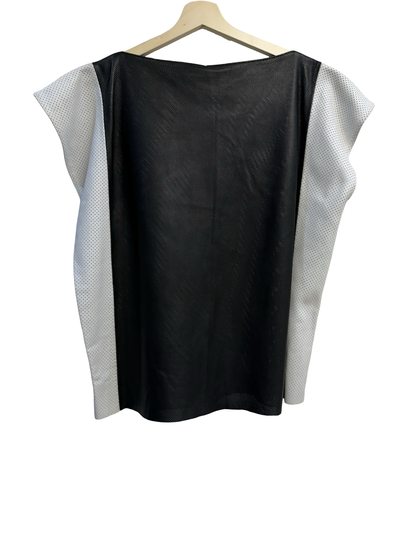 Smen Menda Blck/Whte Leather Top S/M