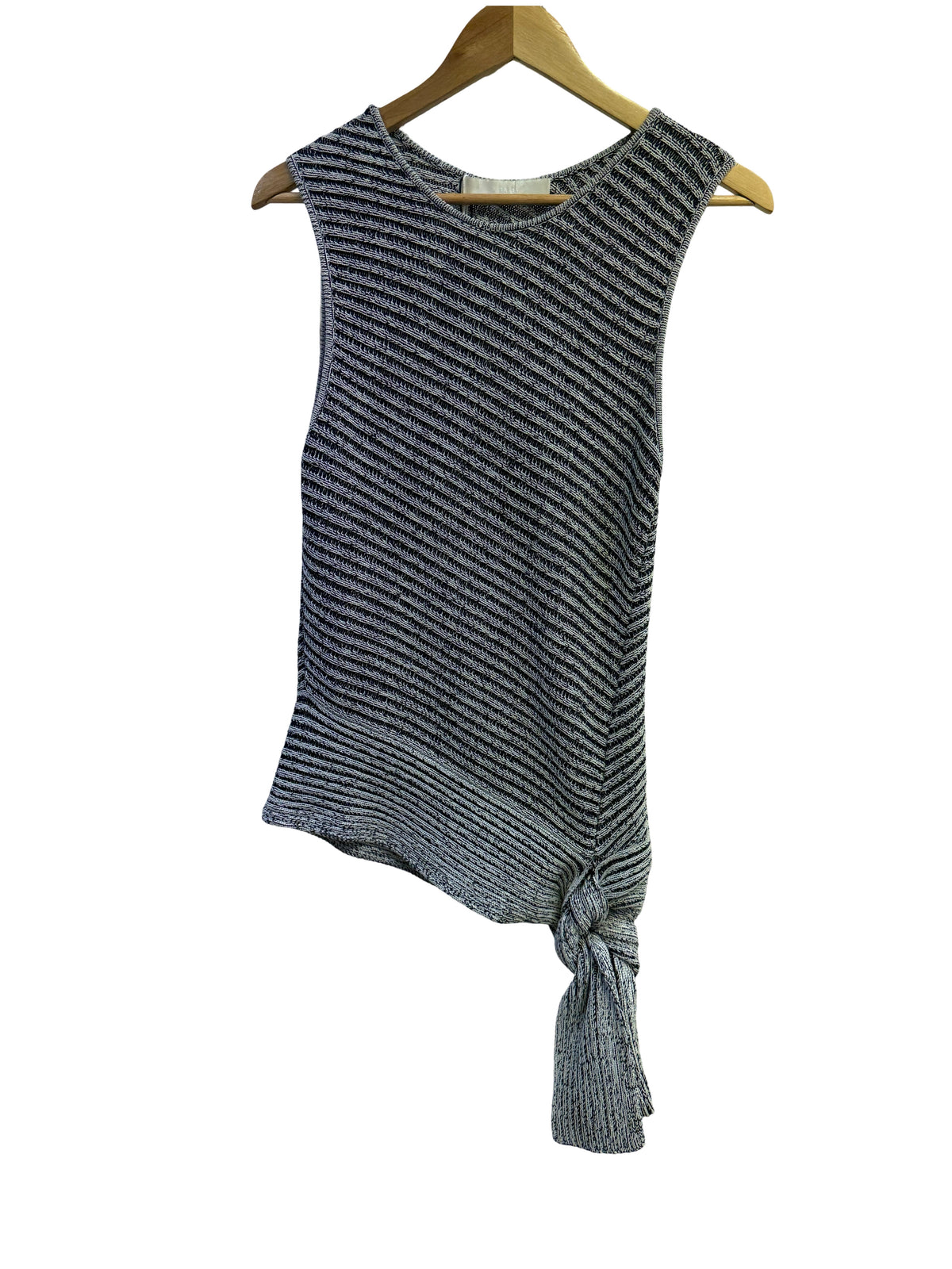 Dion Lee Navy & White Striped Knit Top M