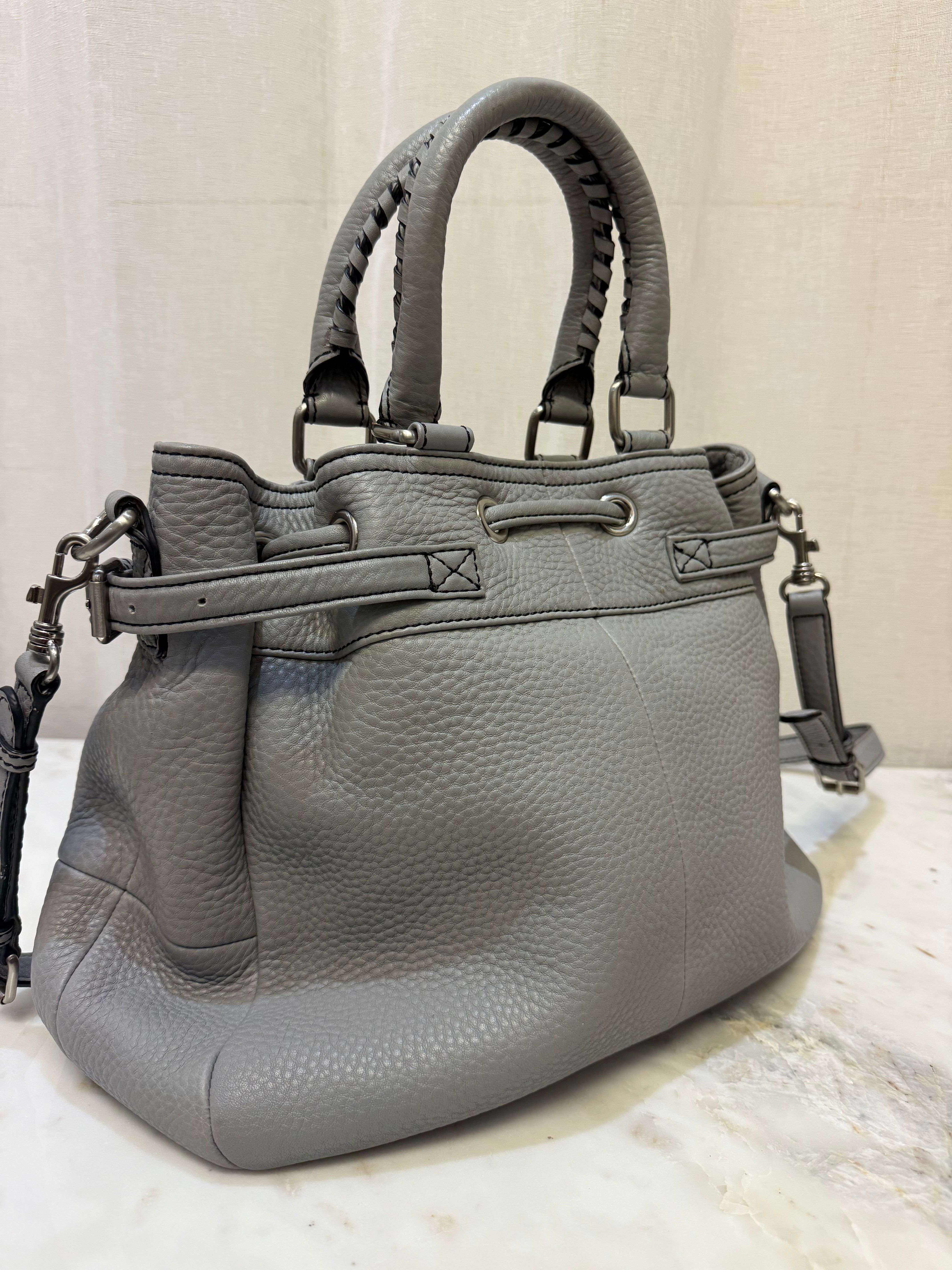 Oroton Grey Leather Handbag