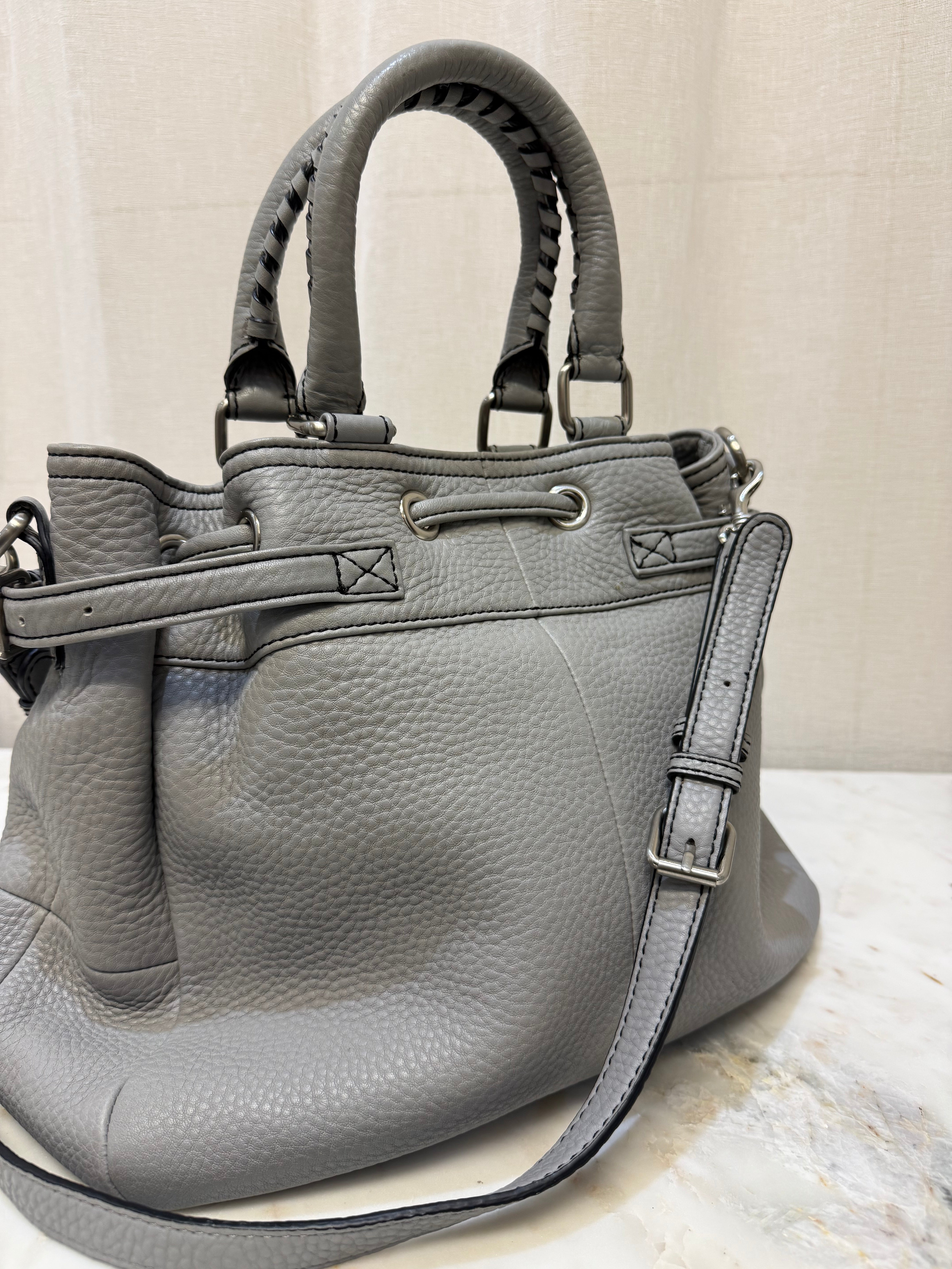 Oroton Grey Leather Handbag