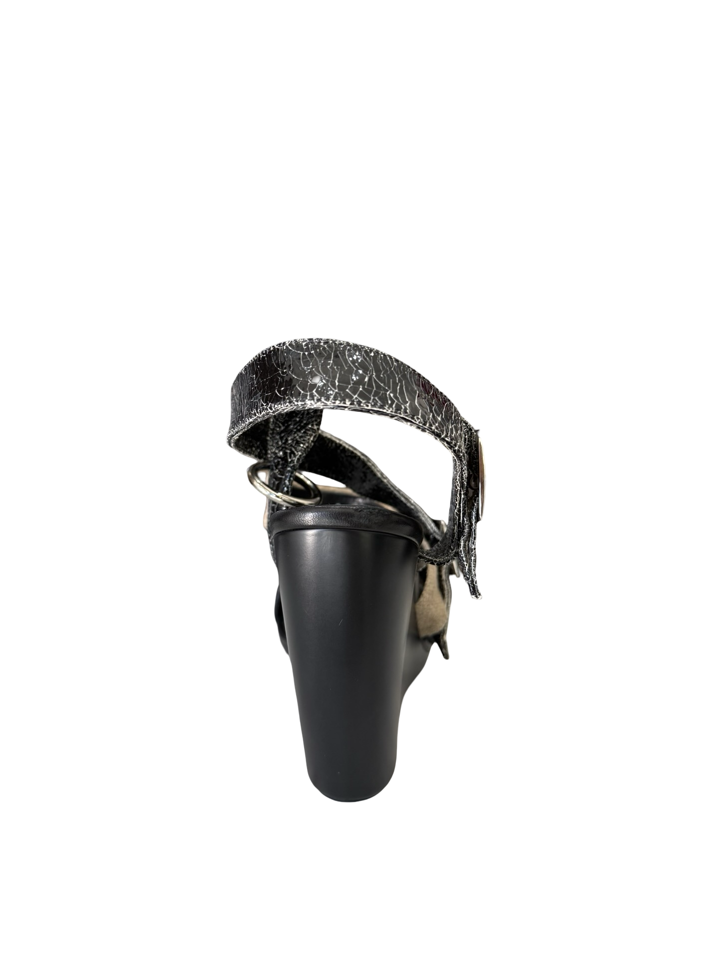 Balenciaga Black & Cream Wedge Sandal 38 WB