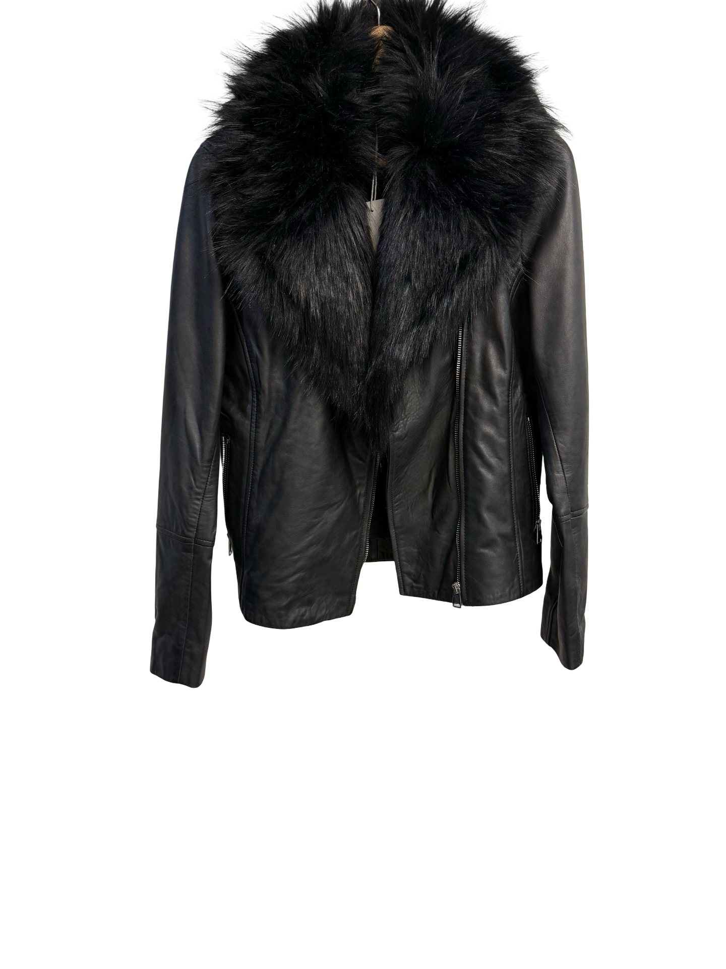 Sosandar Fur & Leather Jacket No size