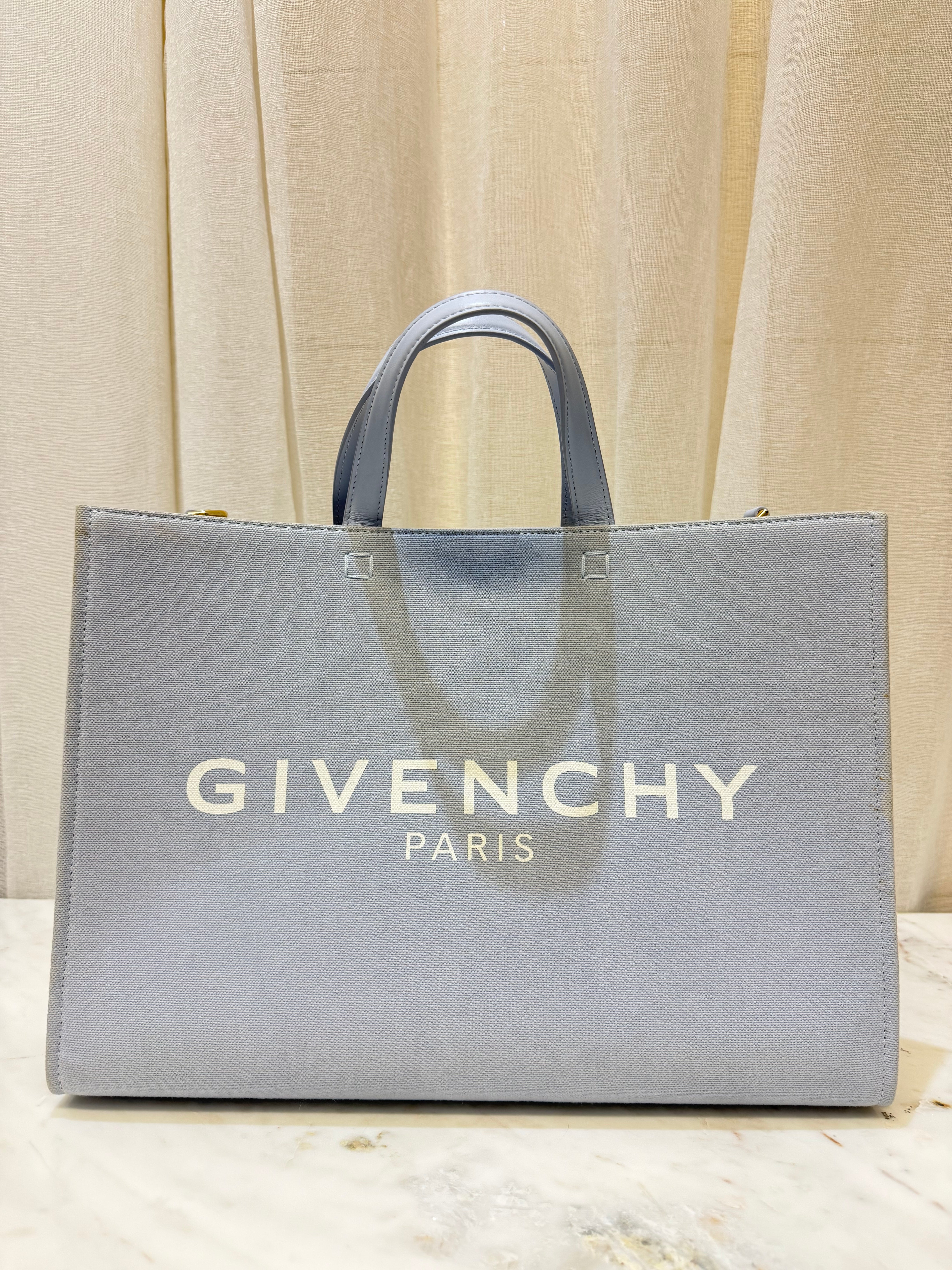 Givenchy Light Blue Canvas Medium G Tote