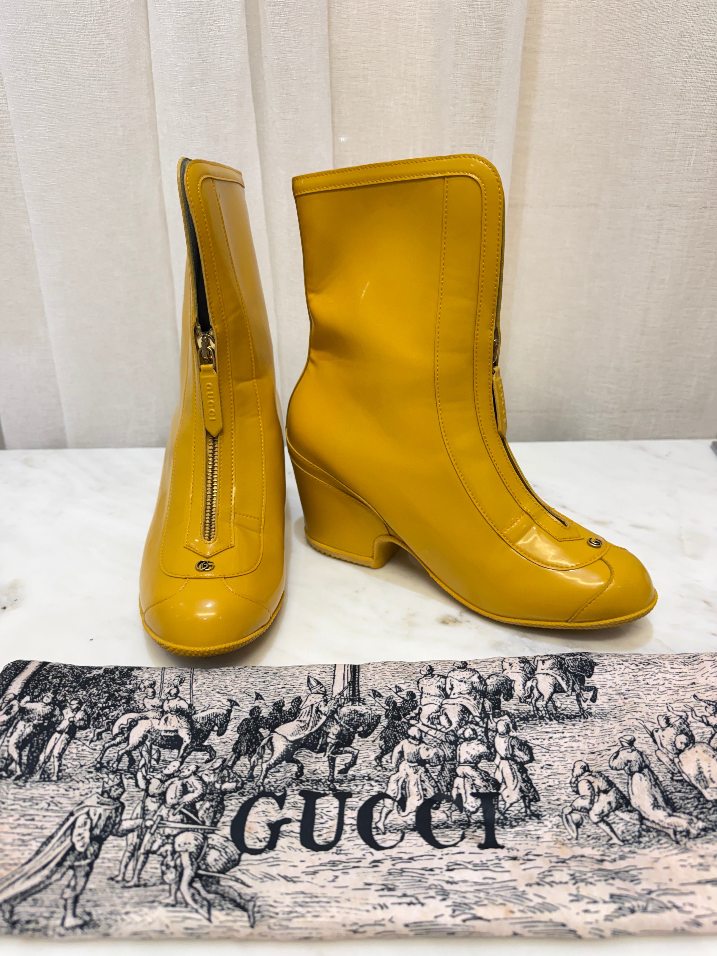 Gucci Yellow Boots 38