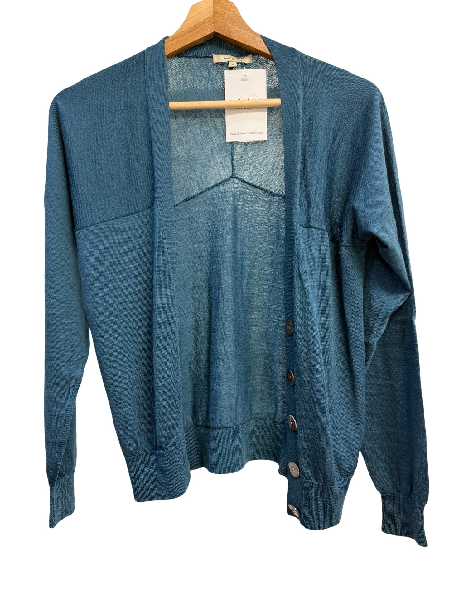 Anna Thomas Blue Cardigan M