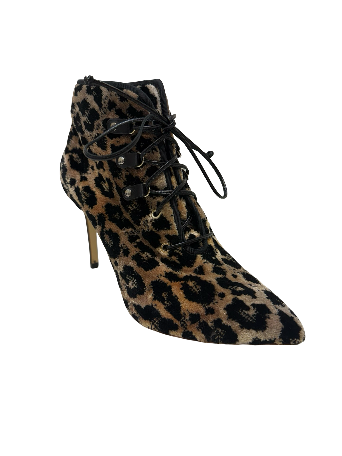 Francesco Russo Leopard Velvet Boots 36 WB