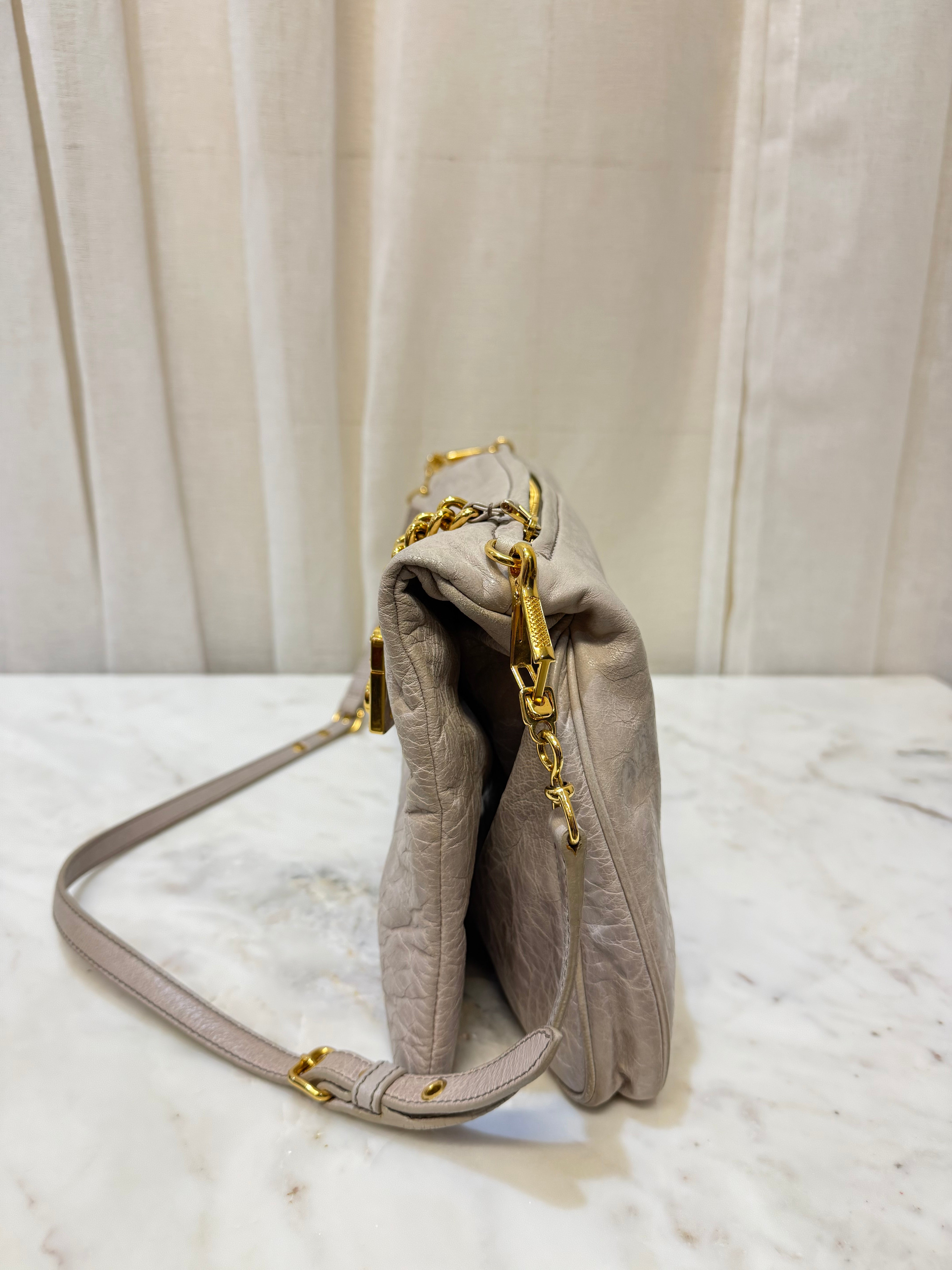 Miu Miu Beige Leather Shoulder Bag WB