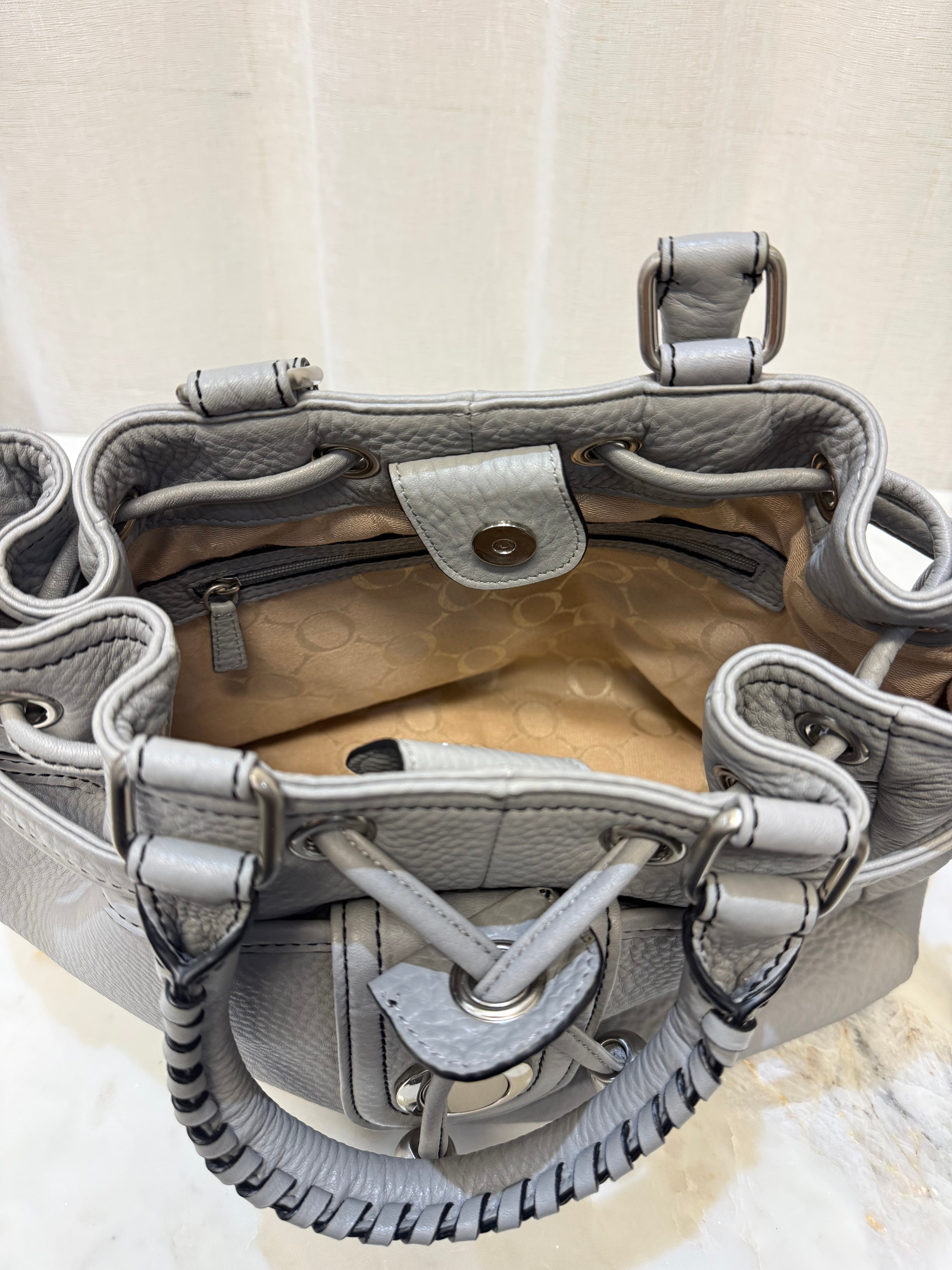 Oroton Grey Leather Handbag