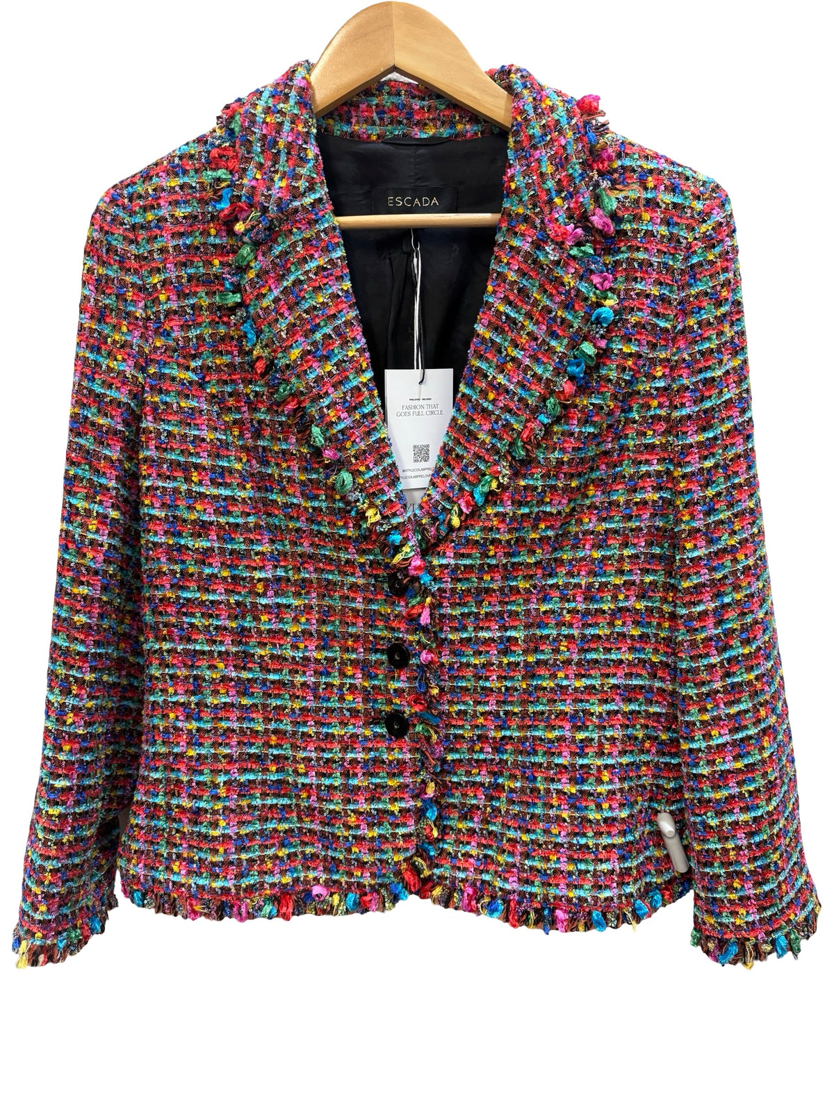 Escada Multicolour Tweed Blazer 38